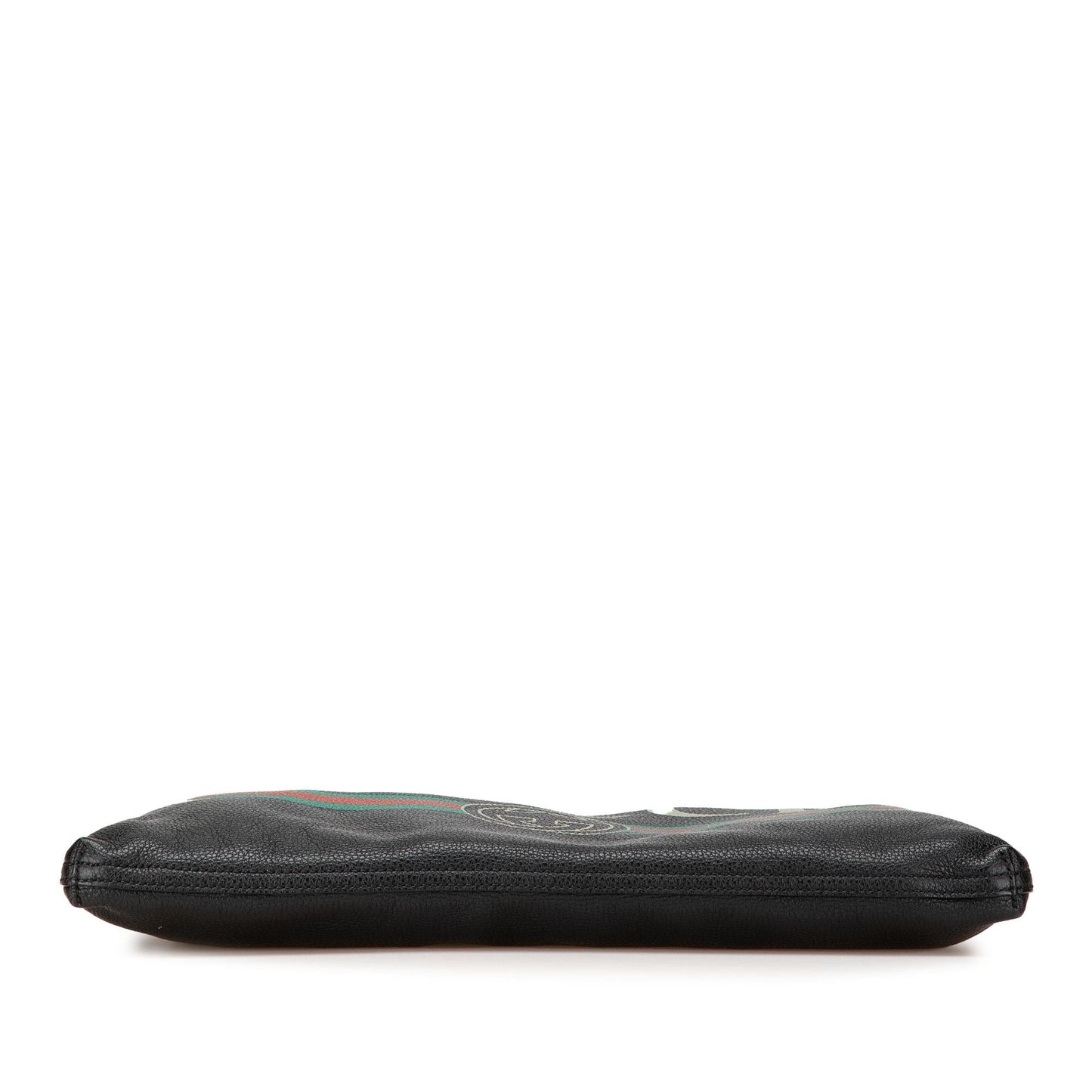 Gucci Leather Logo Calf Black Clutch Bag