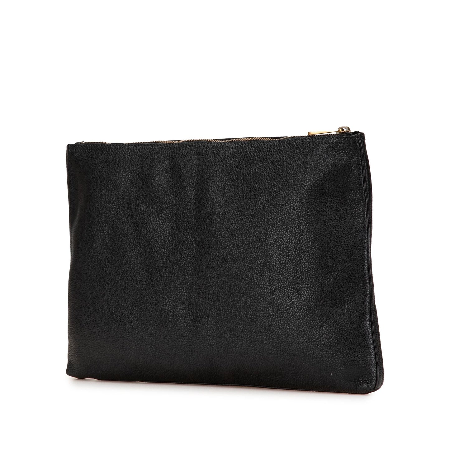 Gucci Leather Logo Calf Black Clutch Bag
