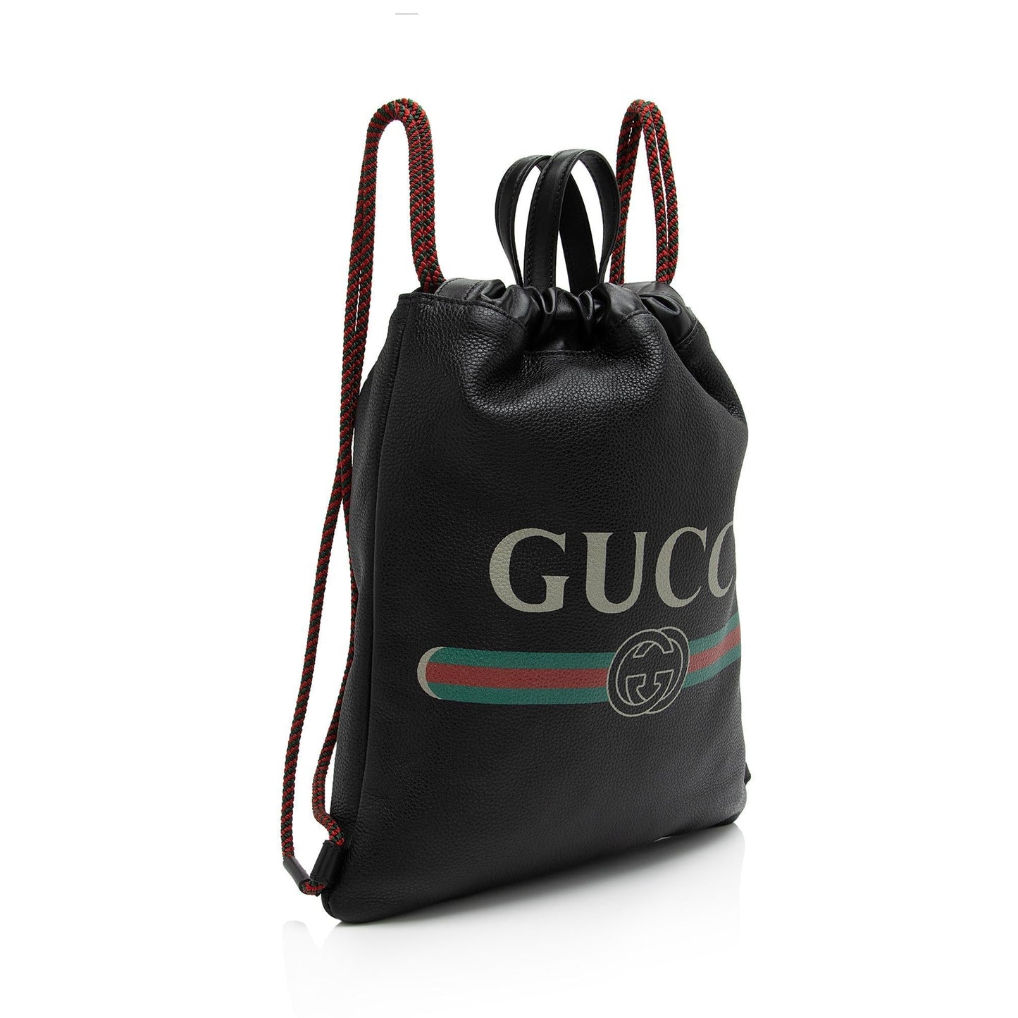 Gucci Drawstring Backpack SHF-Gg5KaW Leather Nylon Black Logo Jewelry