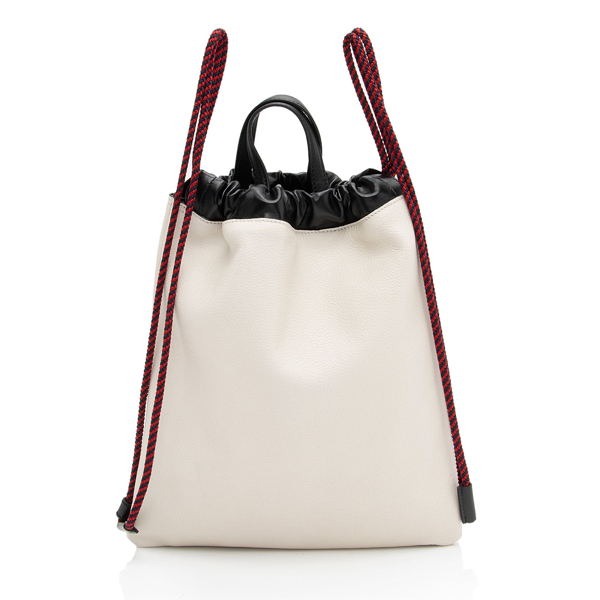 Gucci Drawstring Backpack SHF-8PDv2U Leather Nylon White Logo Jewelry