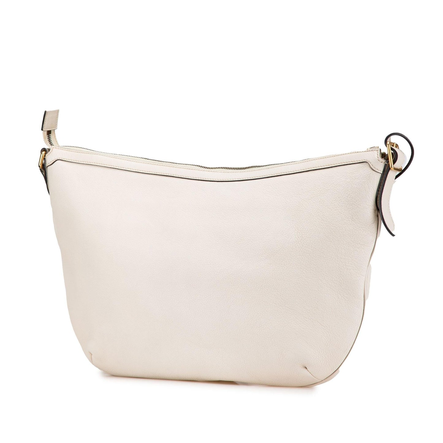 Gucci Half Moon Leather Calf White Logo Crossbody Bag Moon Crossbody