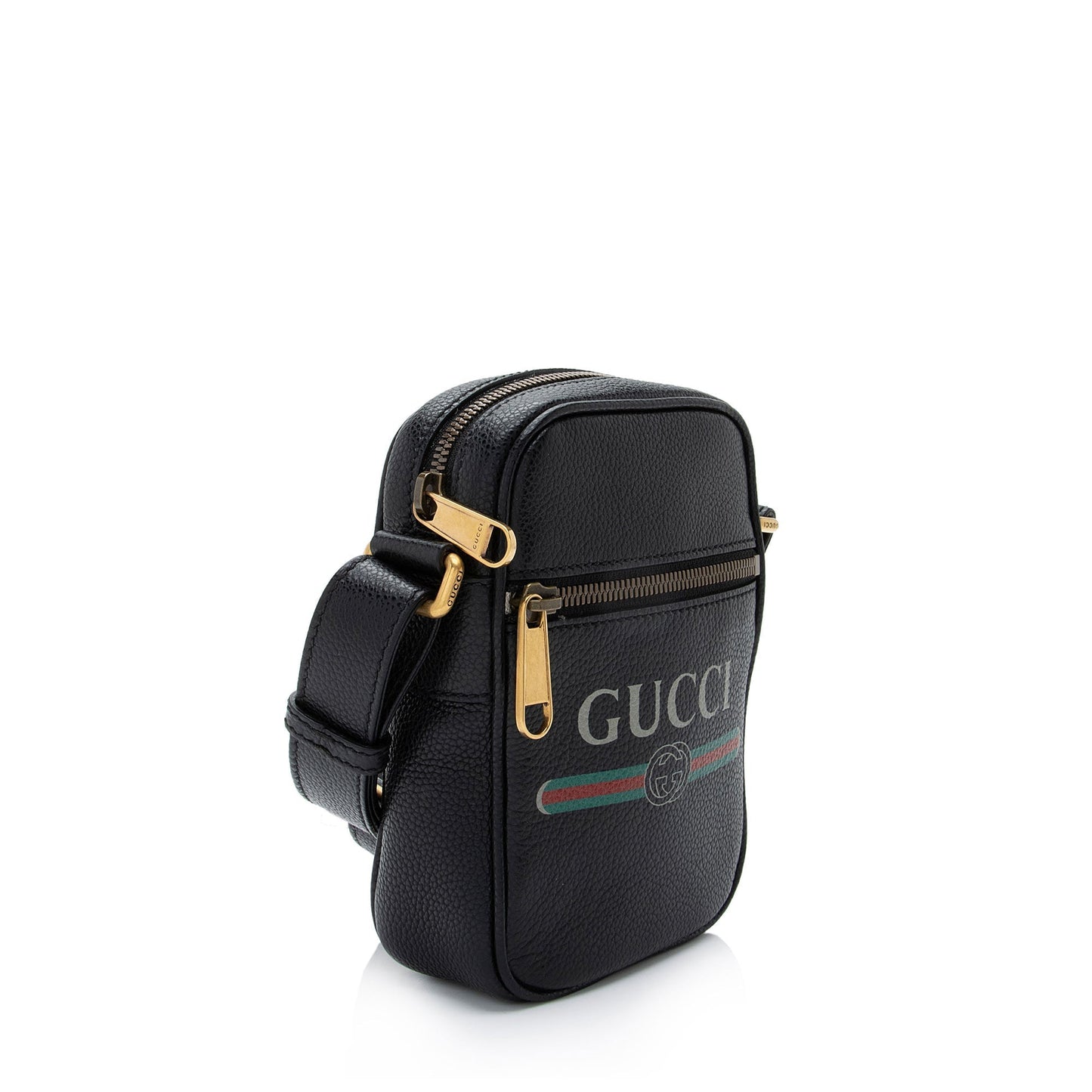 Gucci Messenger SHF-P3Milm Leather Black Mini Logo Shoulder Bag