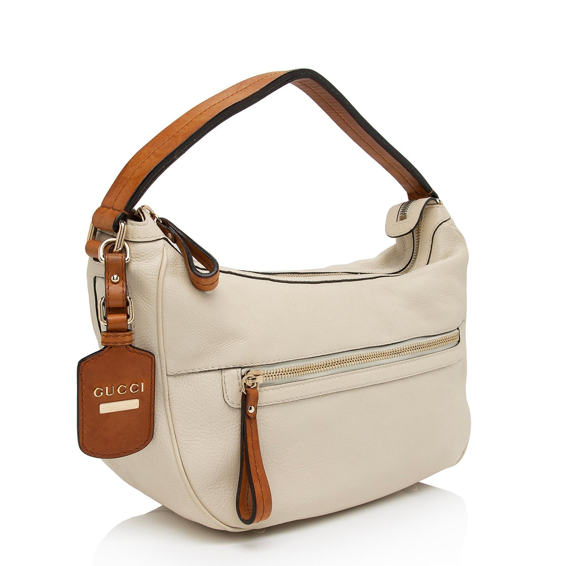 Gucci Madison SHF-usyPk5 Leather White Brown Medium Shoulder Bag