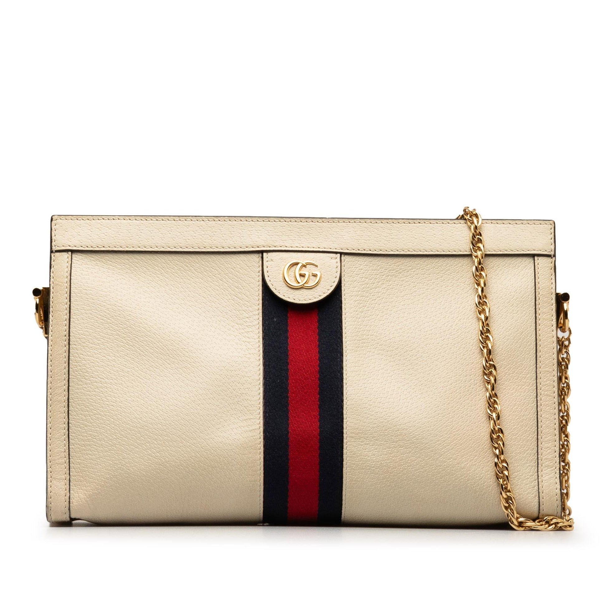 Gucci Ophidia SHG-wv6UwT Leather Calf White Chain Crossbody Bag