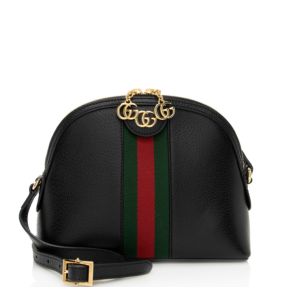 Gucci Ophidia Dome SHF Leather Nylon Black Small Crossbody Bag