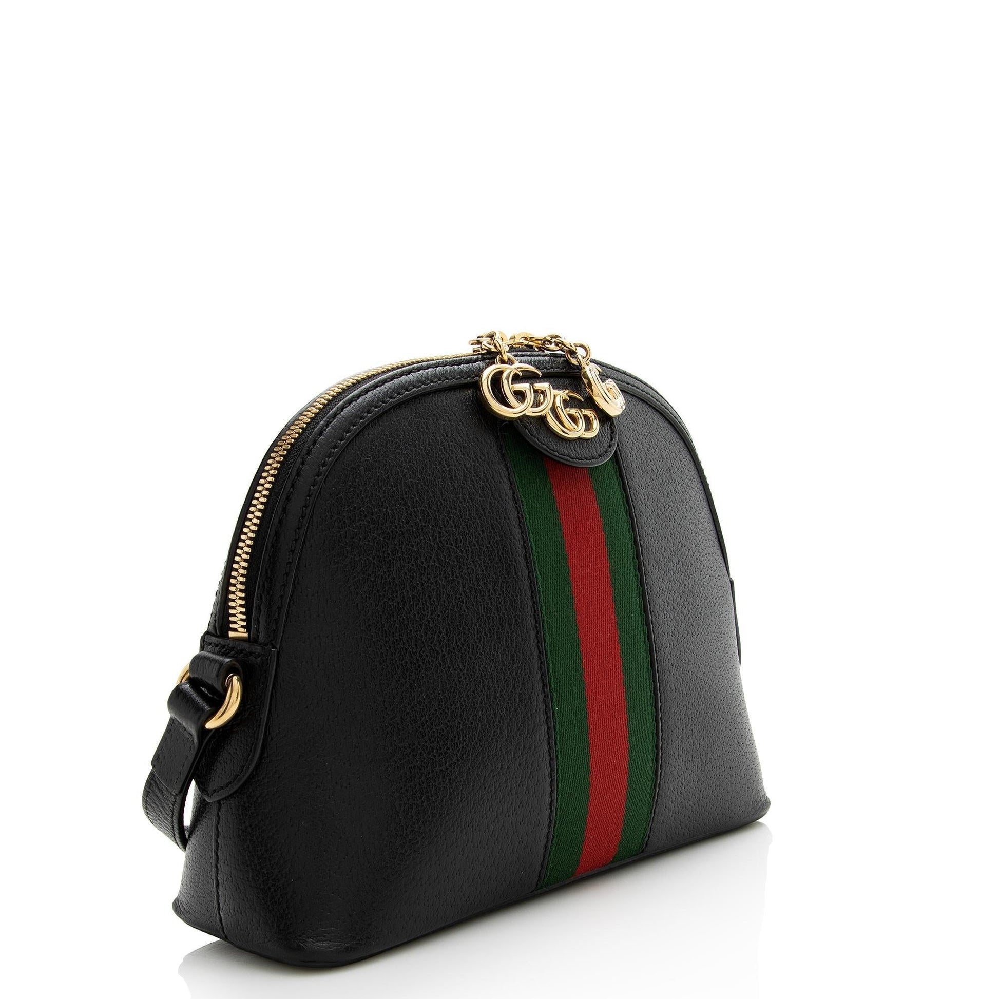 Gucci Ophidia Dome SHF Leather Nylon Black Small Crossbody Bag Bag Shf