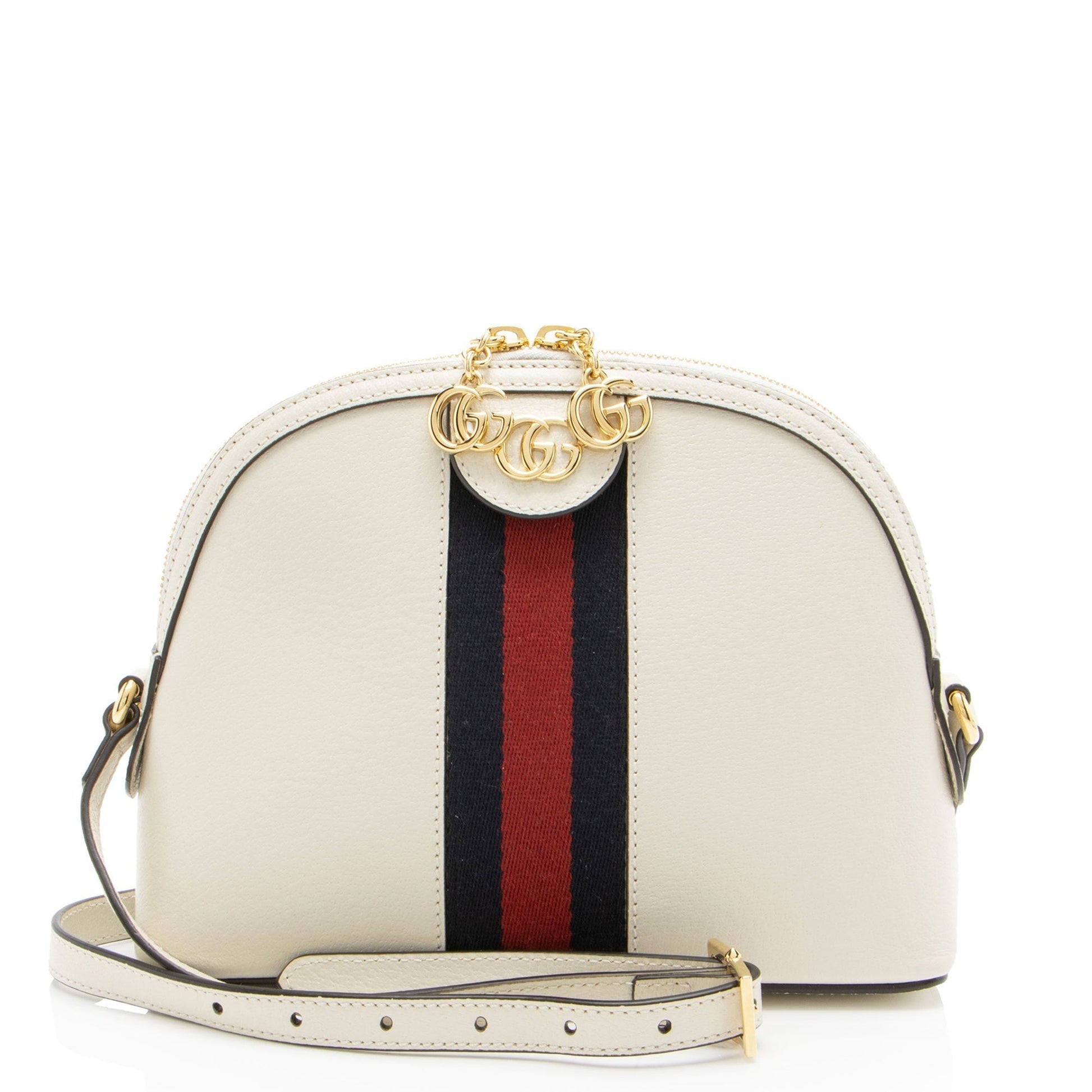 Gucci Ophidia Dome Leather Nylon White Small Shoulder Bag