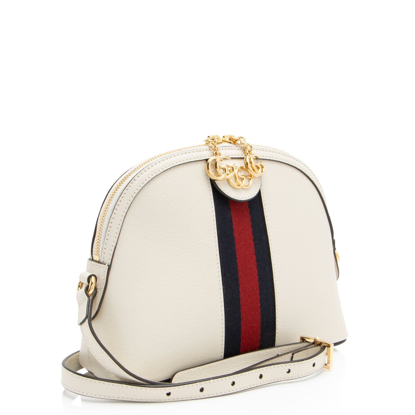 Gucci Ophidia Dome Leather Nylon White Small Shoulder Bag