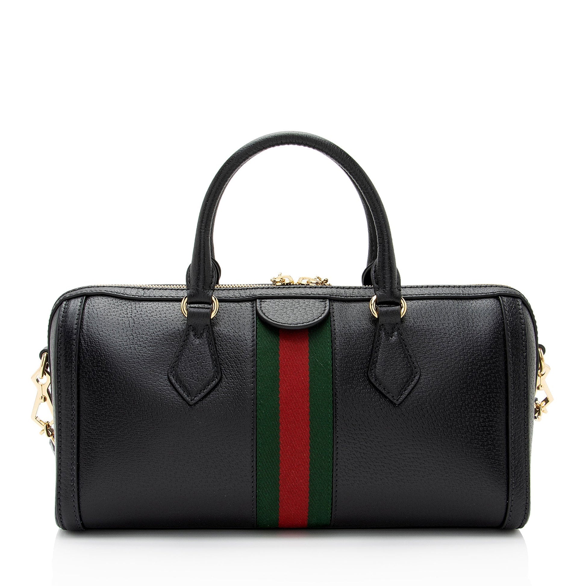 Gucci Ophidia Boston SHF-Cqcjoo Leather Nylon Black Medium Satchel Bag