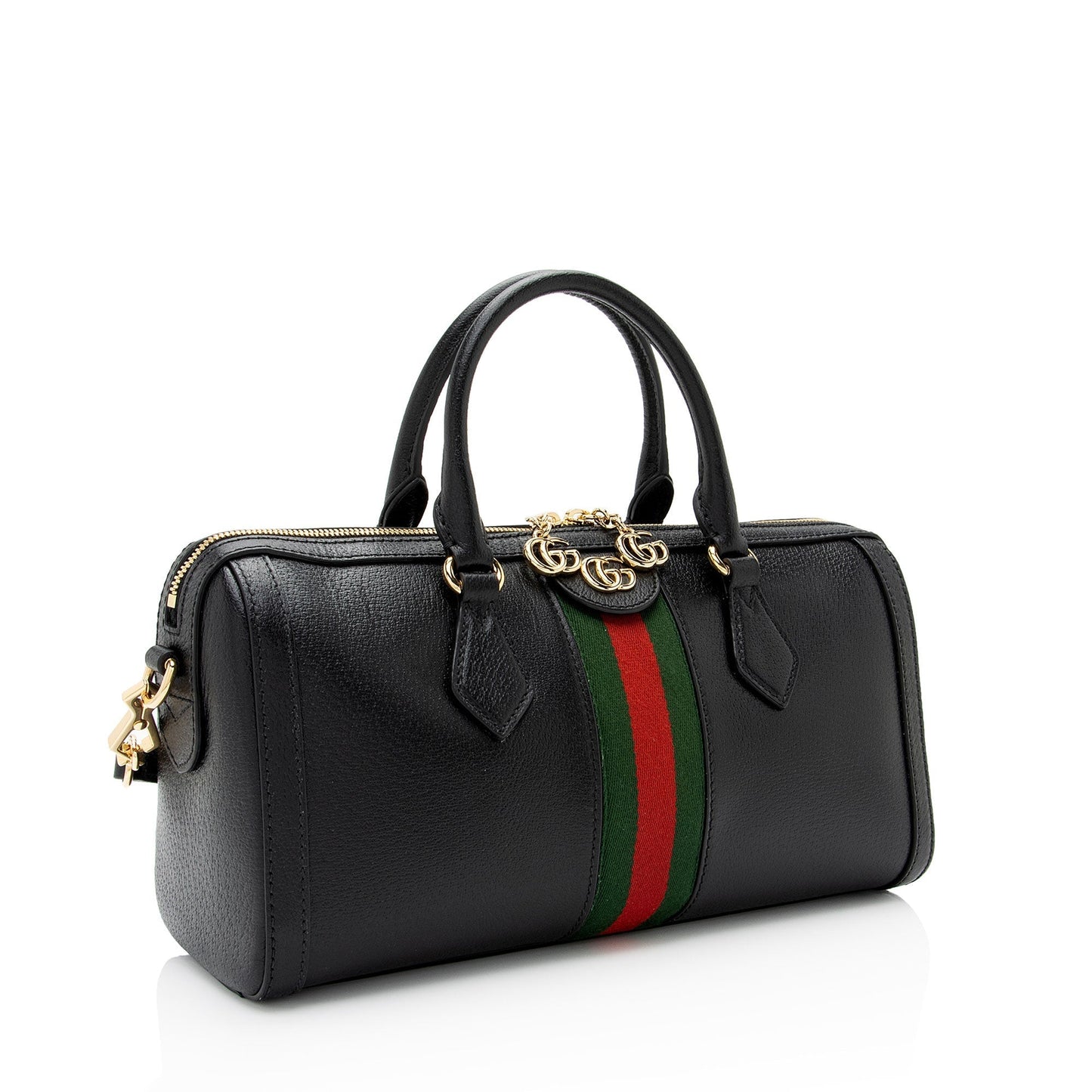 Gucci Ophidia Boston SHF-Cqcjoo Leather Nylon Black Medium Satchel Bag