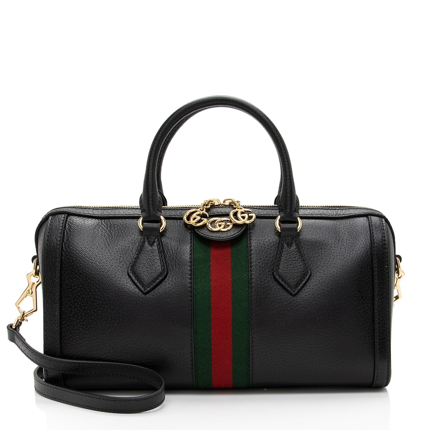 Gucci Ophidia Boston SHF-f7ZMqU Leather Nylon Black Medium Satchel Bag