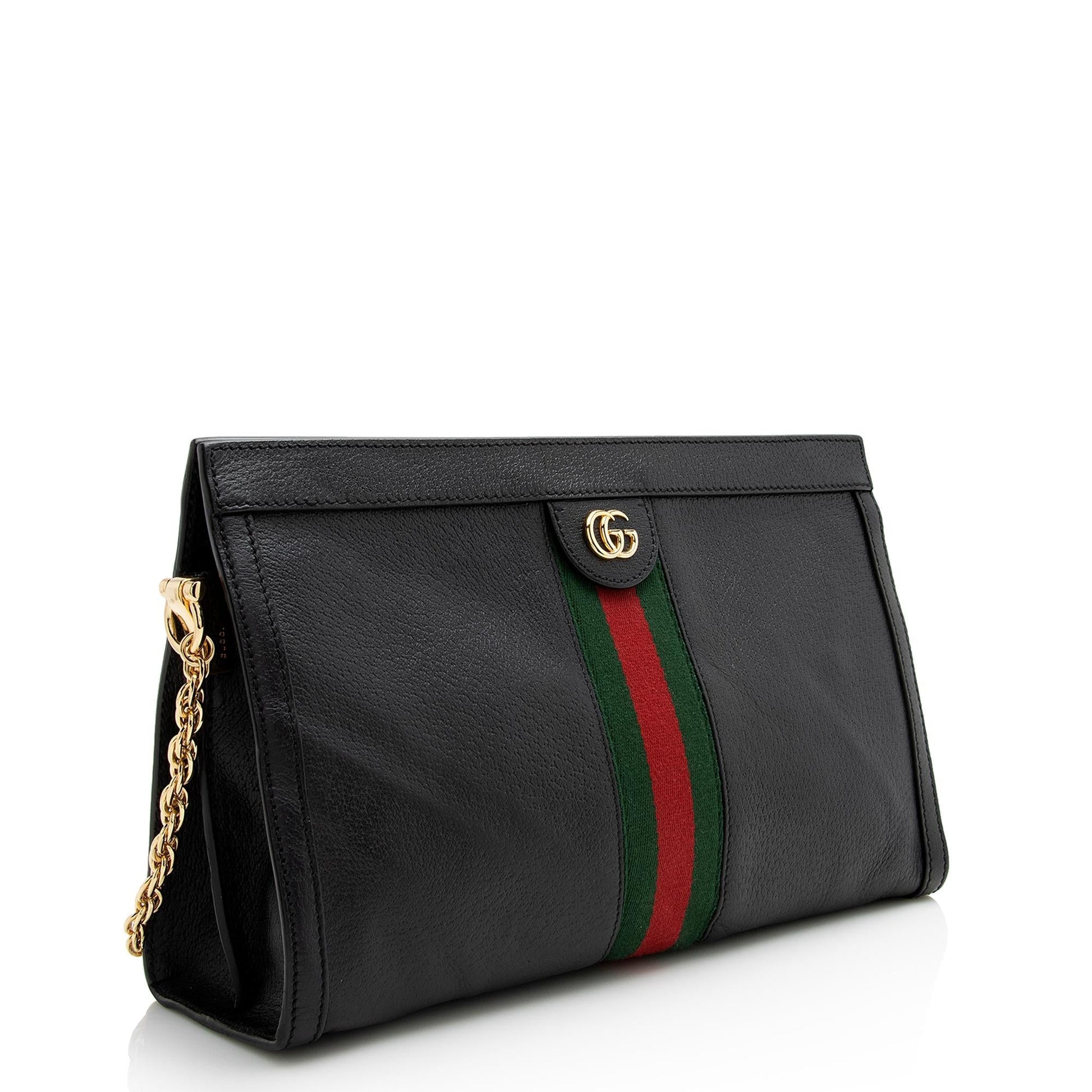 Gucci Ophidia SHF Leather Nylon Black Medium Shoulder Bag