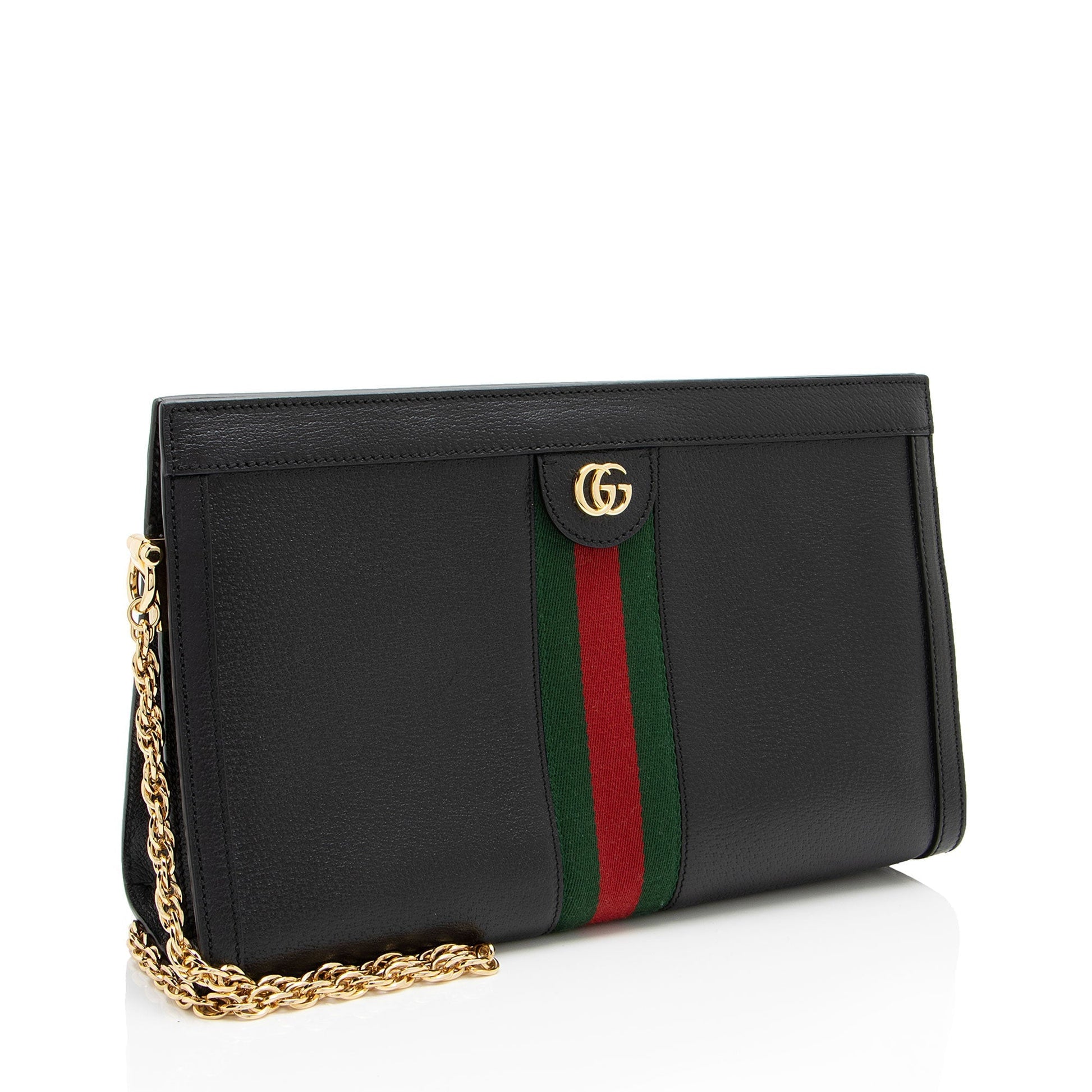 Gucci Ophidia SHF-o8t9MR Leather Nylon Black Medium Shoulder Bag