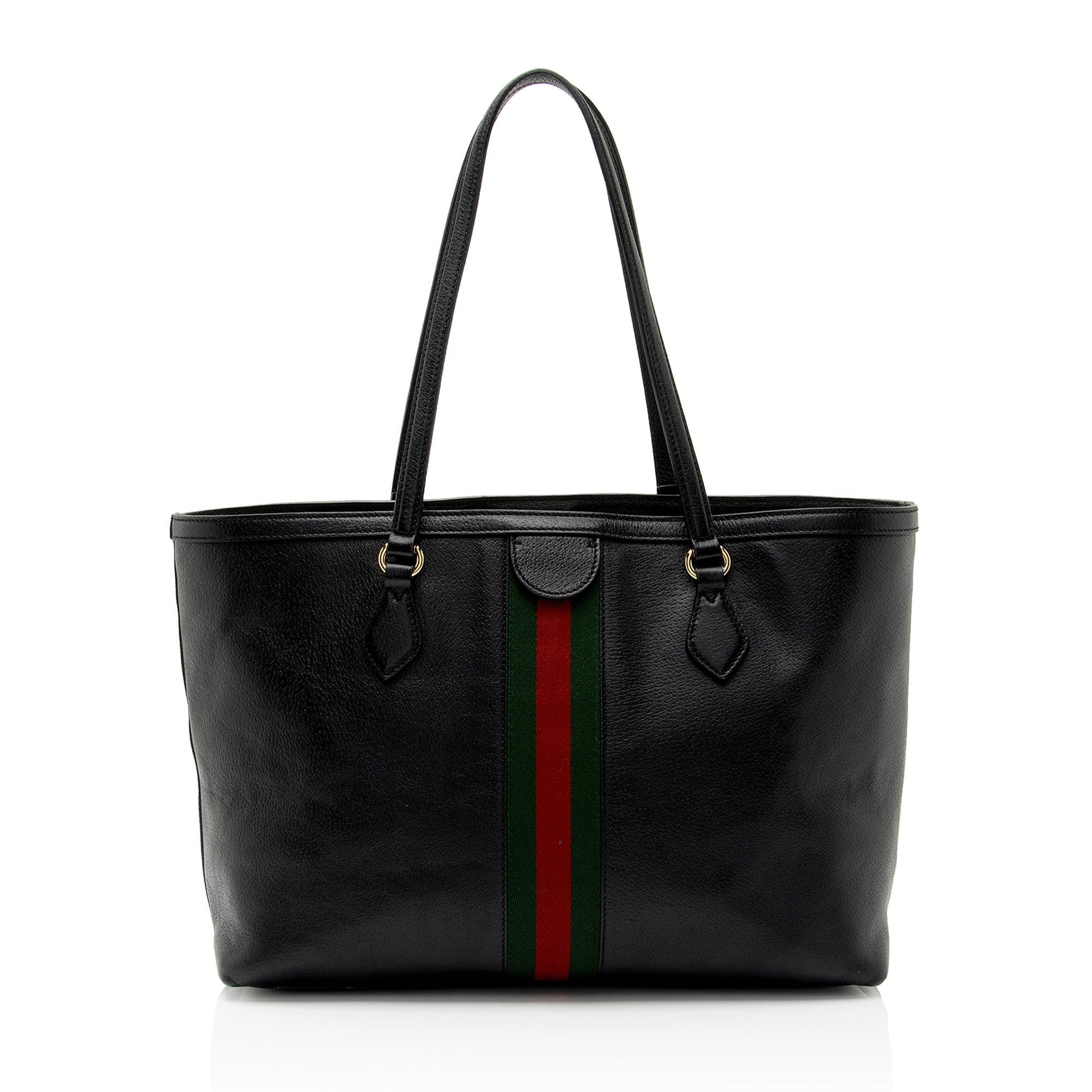 Gucci Ophidia SHF-Va9F9R Leather Nylon Black Medium Tote Bag