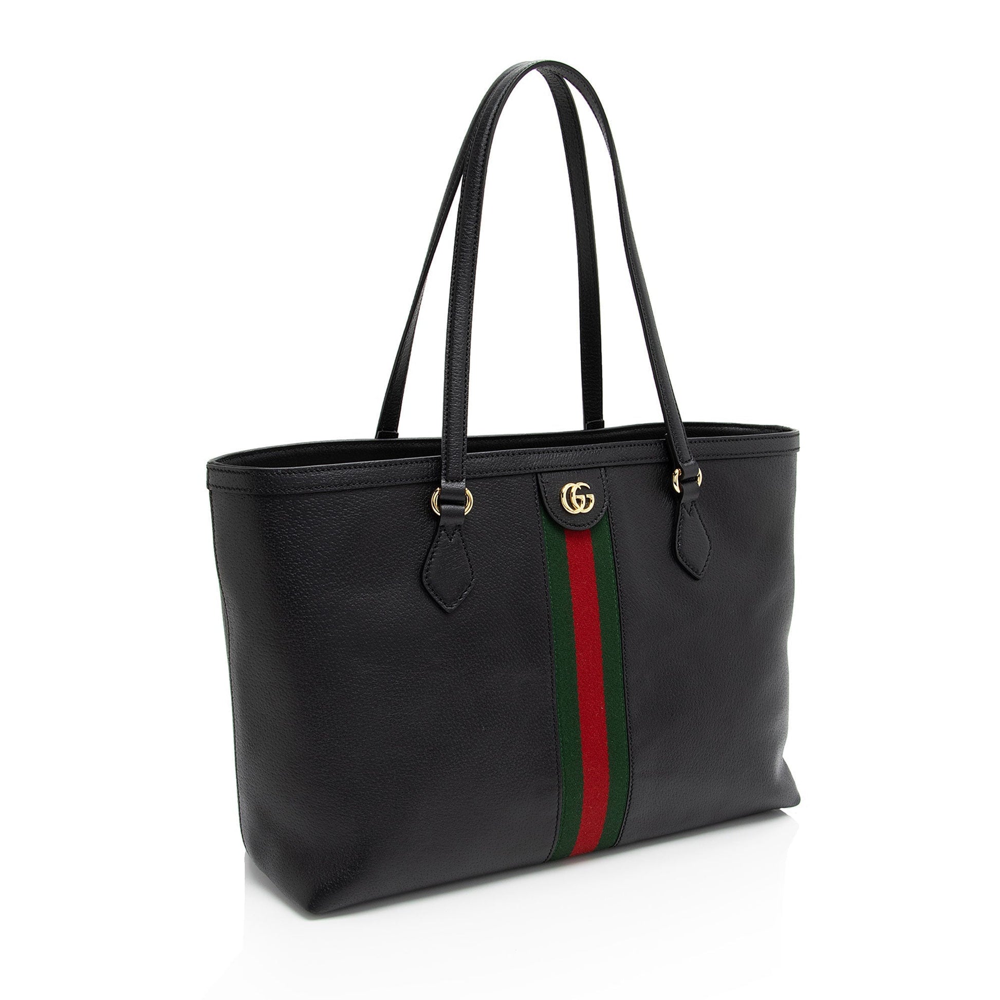 Gucci Ophidia SHF-Rkl1Mv Leather Nylon Black Medium Tote Bag