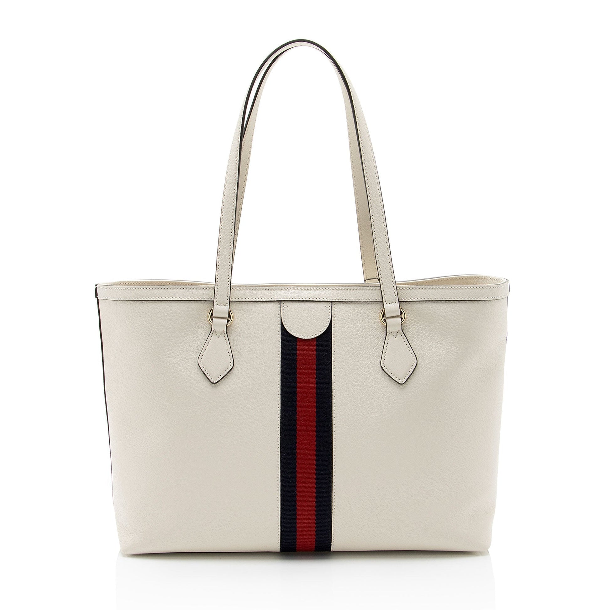 Gucci Ophidia Leather Nylon White Medium Tote Bag