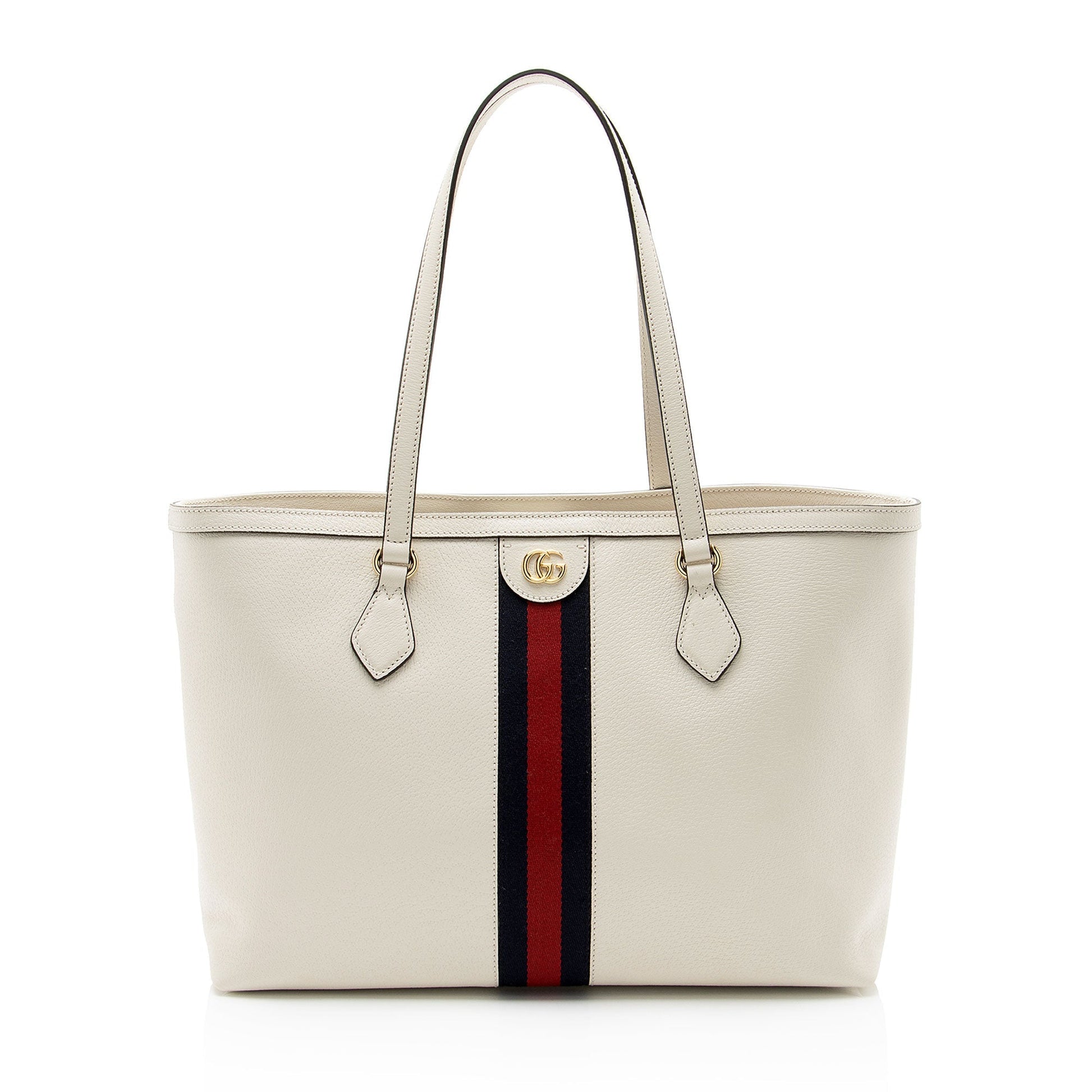 Gucci Ophidia Leather Nylon White Medium Tote Bag