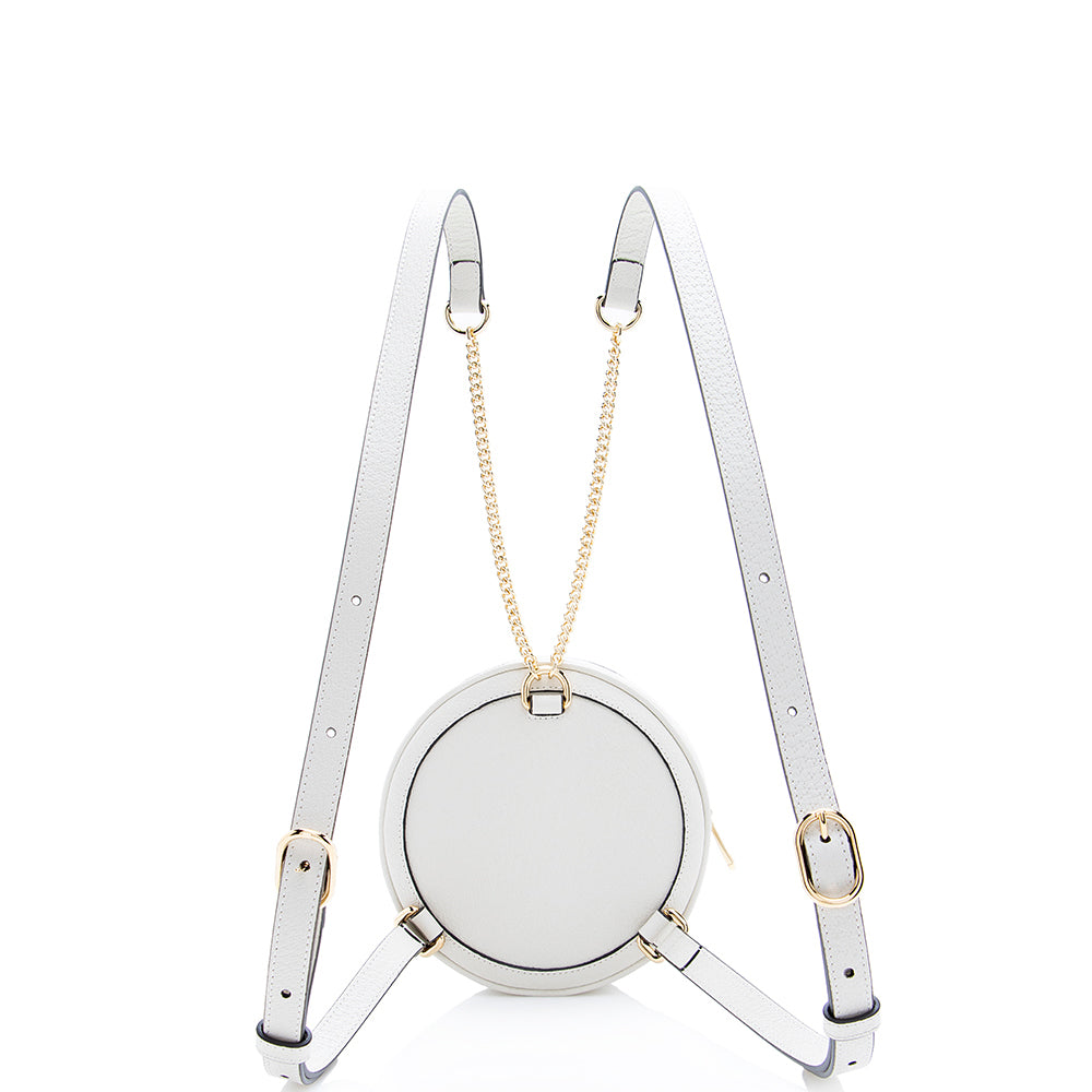 Gucci Ophidia Round Backpack SHF Leather Nylon White Mini Shoulder Bag Backpack Shf