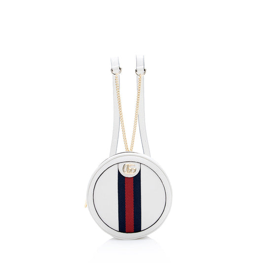 Gucci Ophidia Round Backpack SHF Leather Nylon White Mini Shoulder Bag Backpack Shf