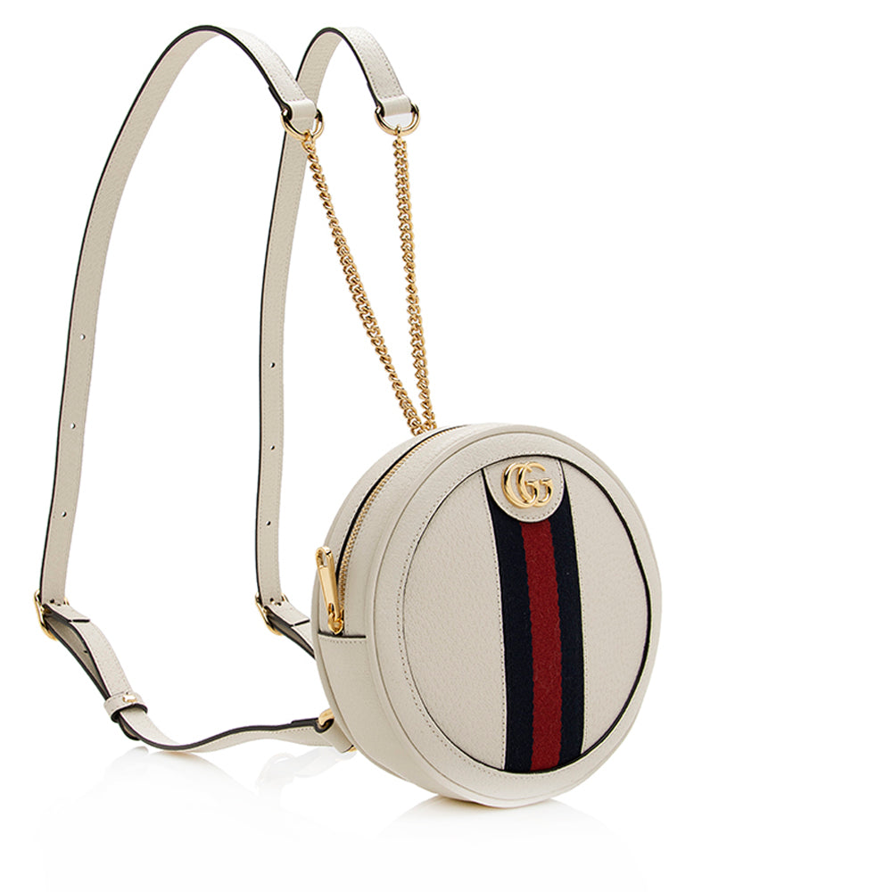 Gucci Ophidia Round Backpack - FINAL Leather Nylon White Mini Shoulder Bag Backpack Shf