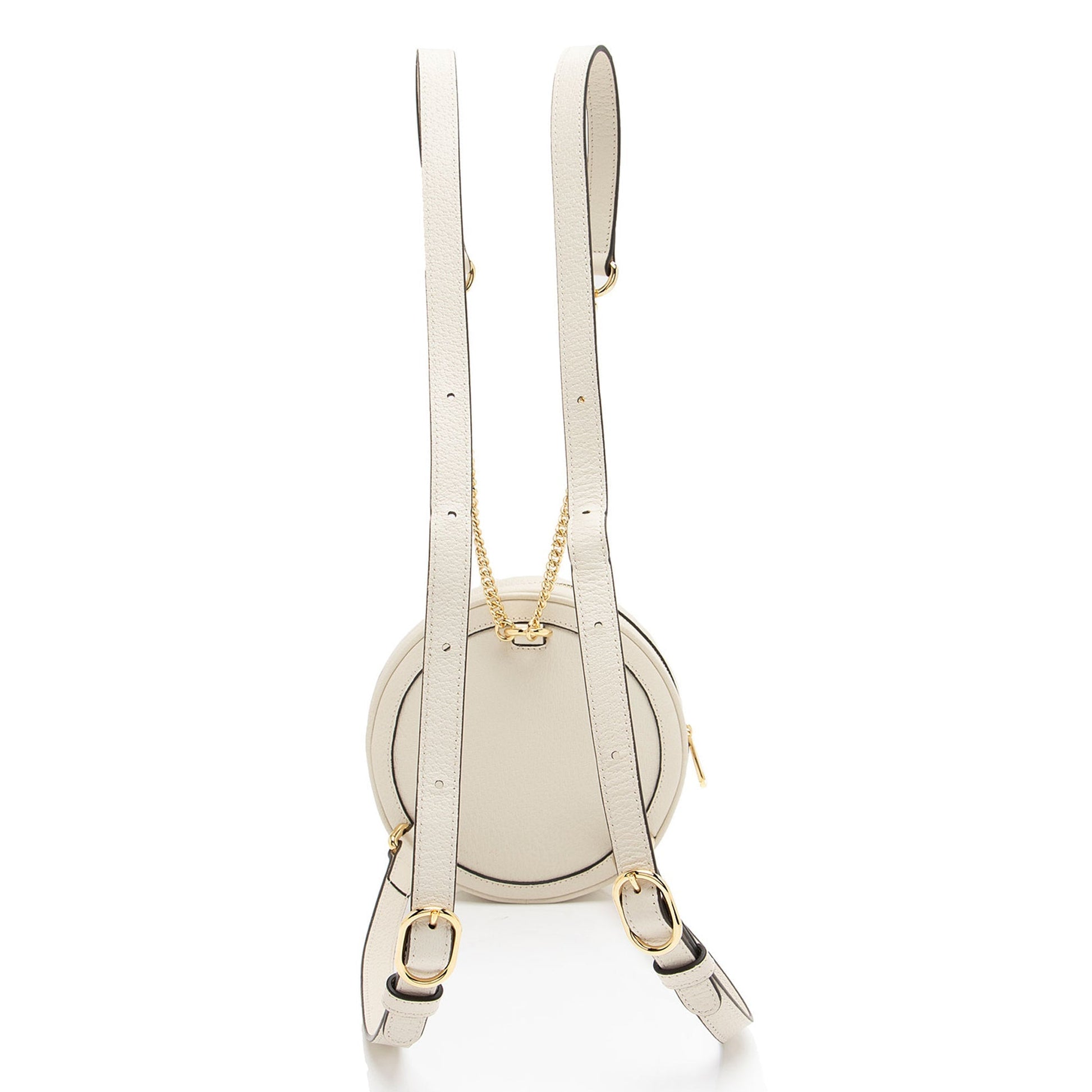 Gucci Ophidia Round Backpack - FINAL Leather Nylon White Mini Shoulder Bag