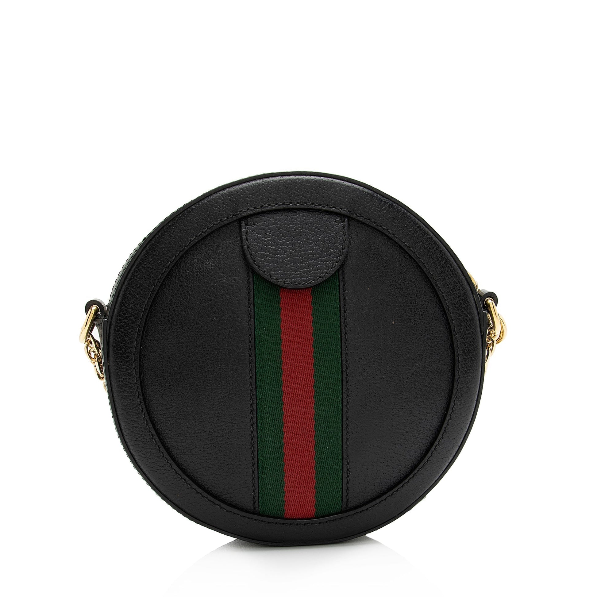 Gucci Ophidia Round SHF Leather Nylon Black Mini Crossbody Bag Bag Shf