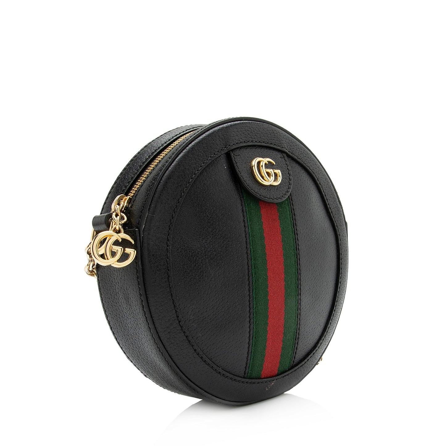 Gucci Ophidia Round SHF Leather Nylon Black Mini Crossbody Bag Bag Shf