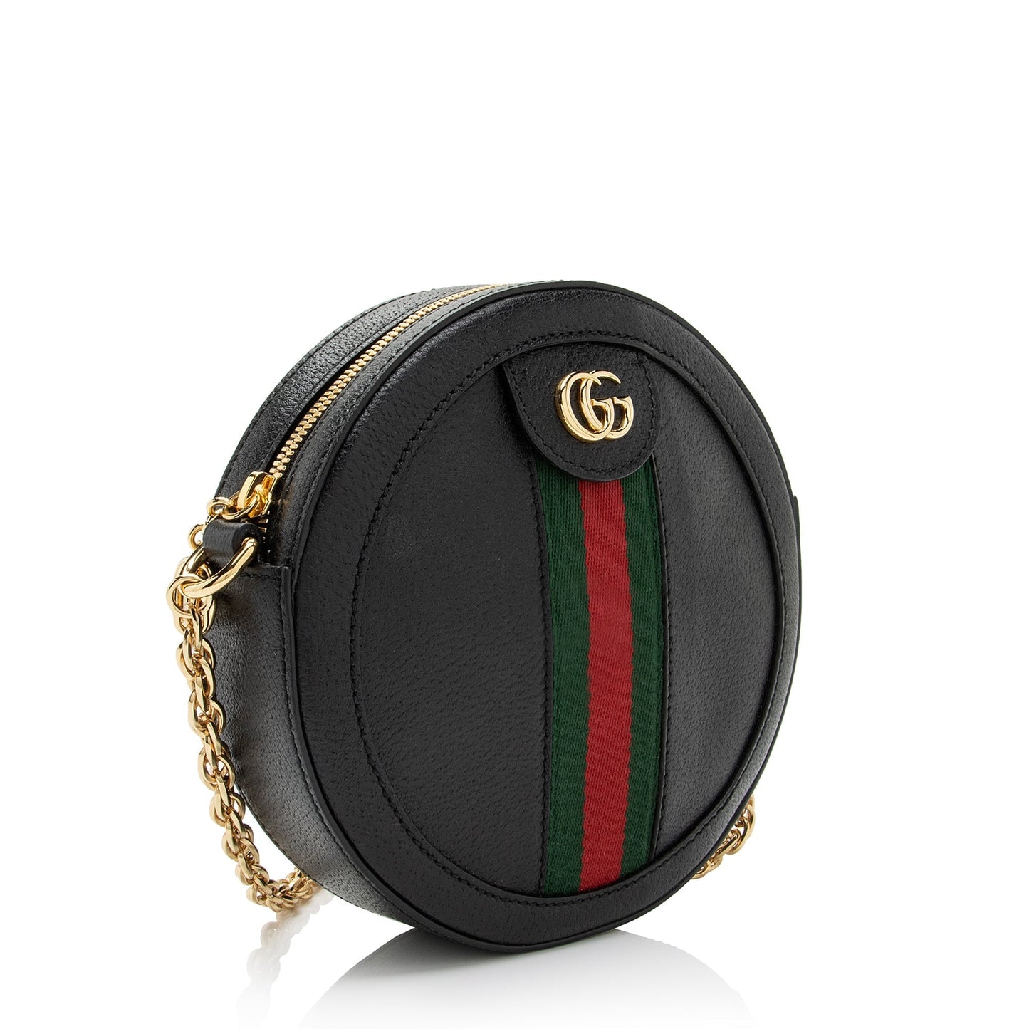 Gucci Ophidia Round SHF-lSFNlA Leather Nylon Black Mini Crossbody Bag