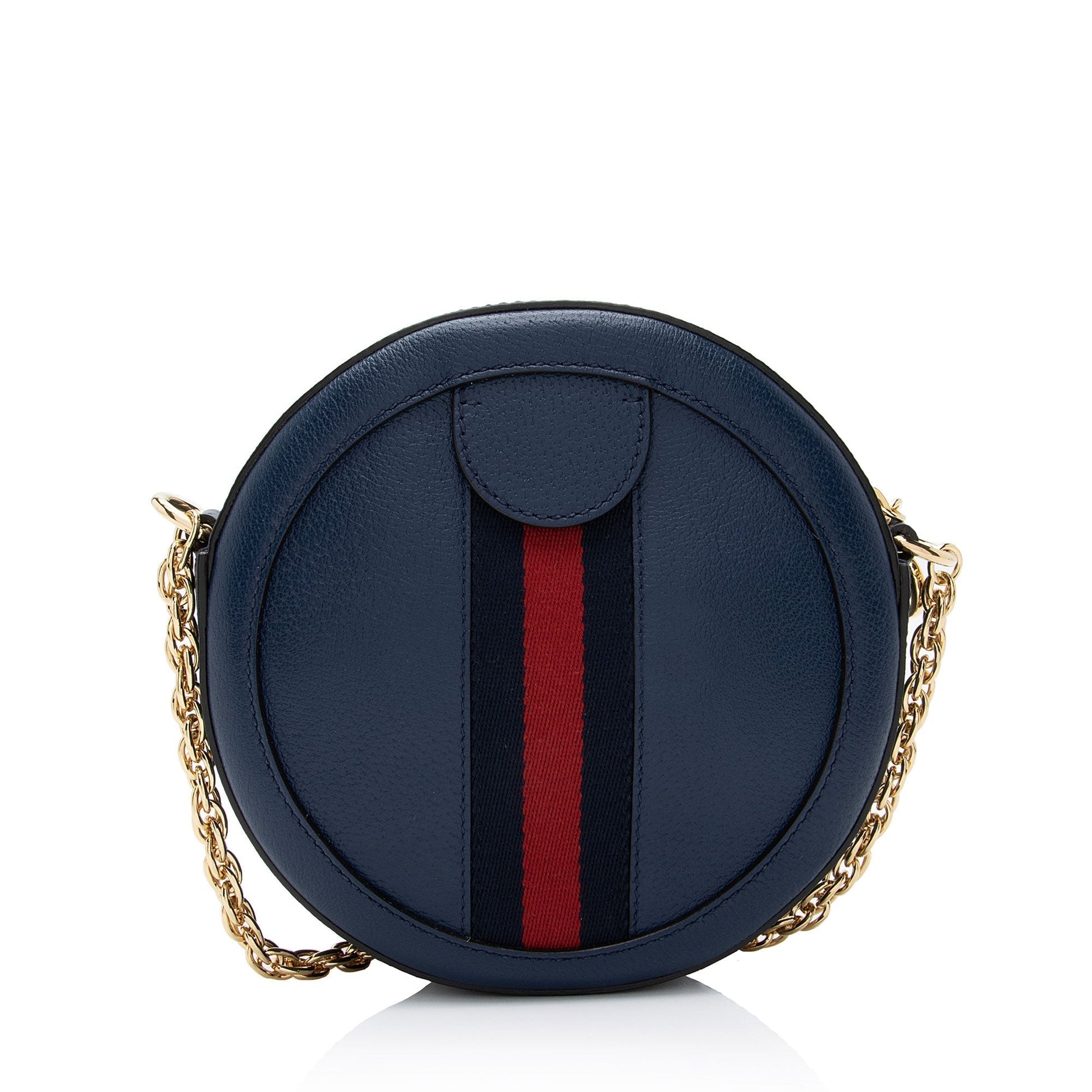 Gucci Ophidia Round SHF-vucmu1 Leather Nylon Blue Mini Crossbody Bag