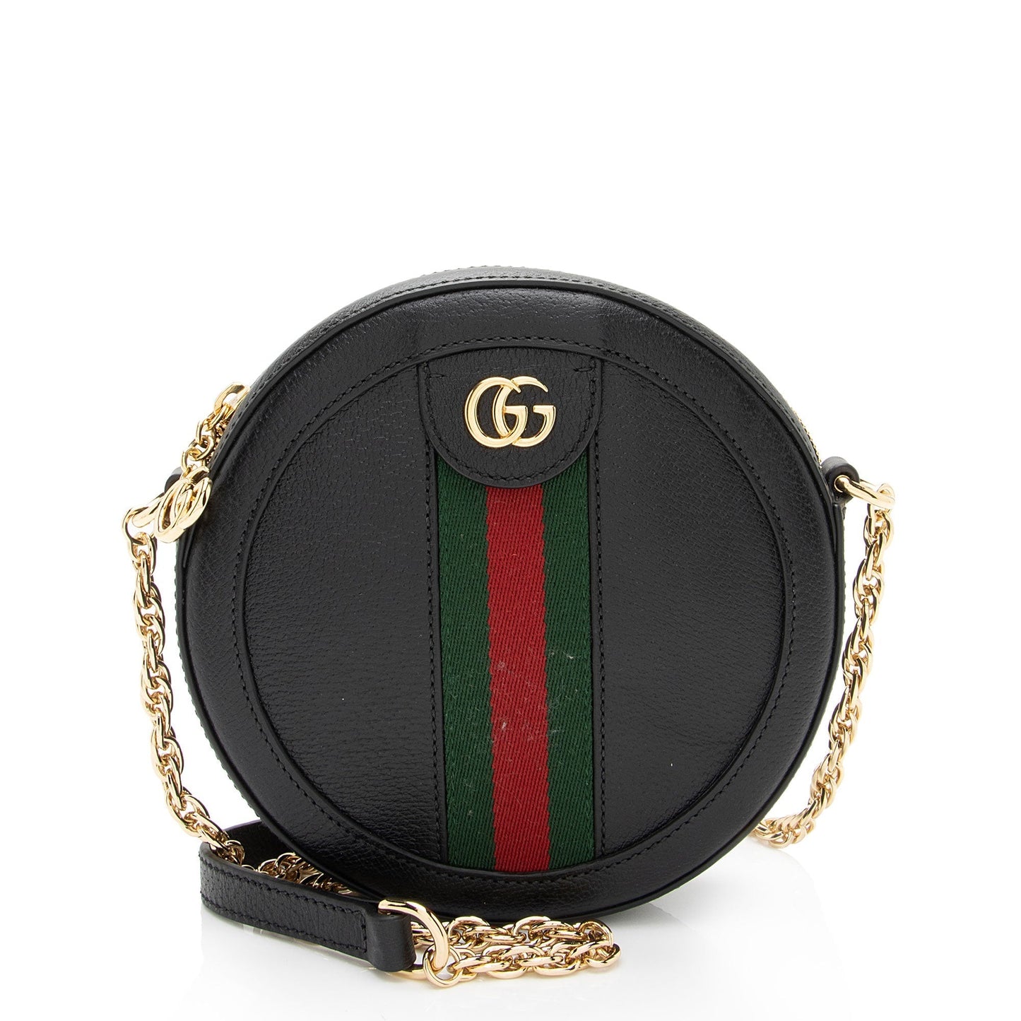 Gucci Ophidia Round SHF-z9TS8F Leather Nylon Black Mini Crossbody Bag