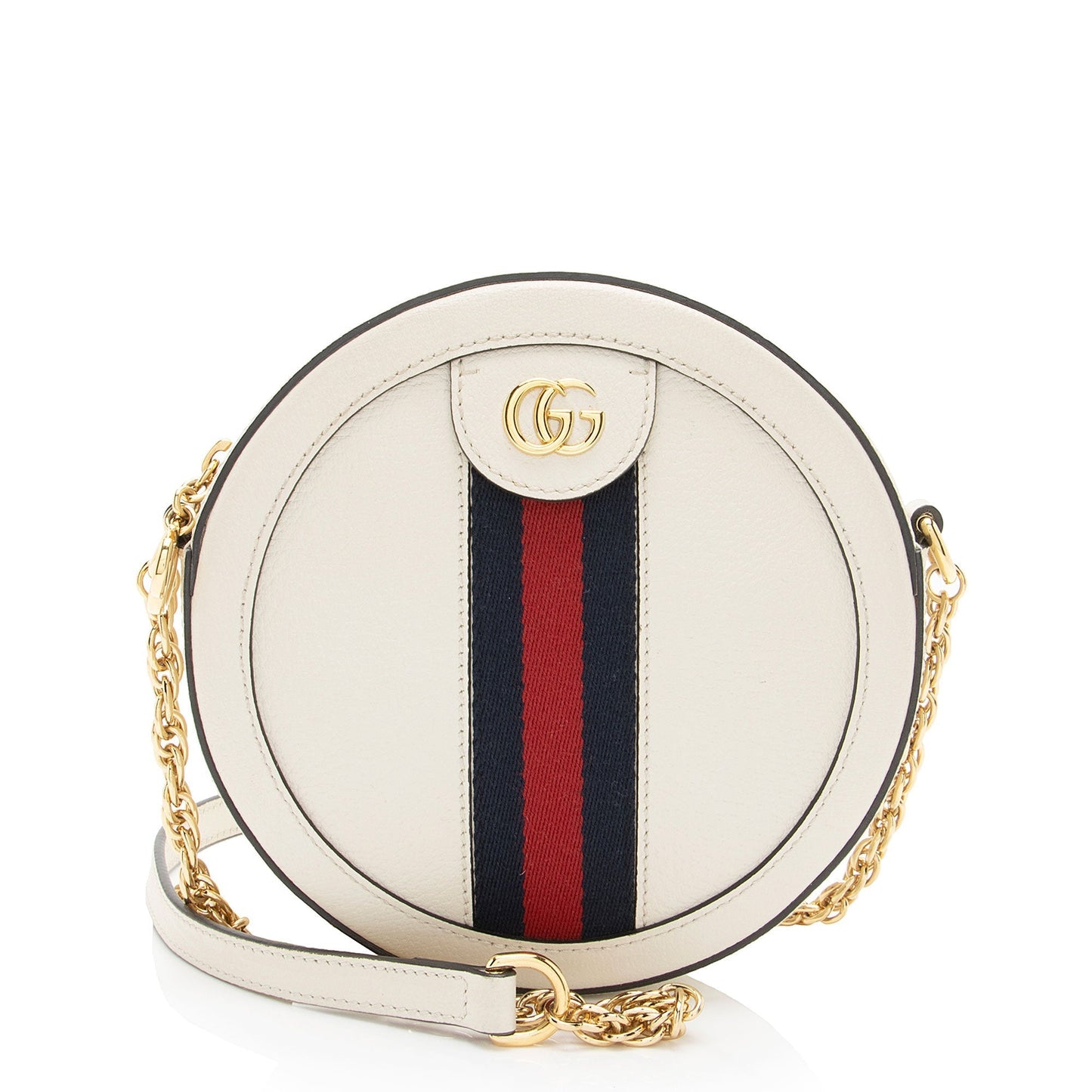 Gucci Ophidia Round SHF-oVpmc0 Leather Nylon White Mini Crossbody Bag