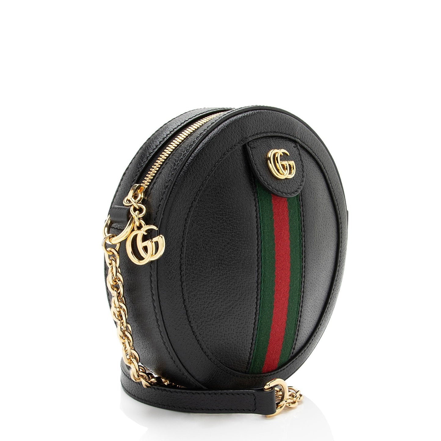 Gucci Ophidia Round SHF-8X1FRs Leather Nylon Black Mini Crossbody Bag