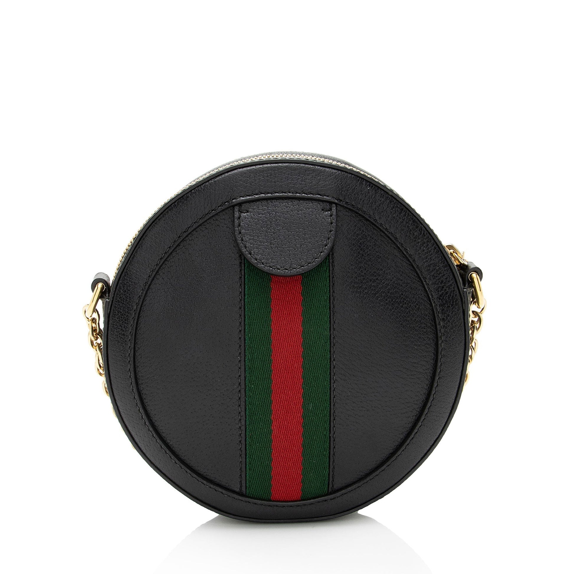 Gucci Ophidia Round Leather Nylon Black Mini Crossbody Bag