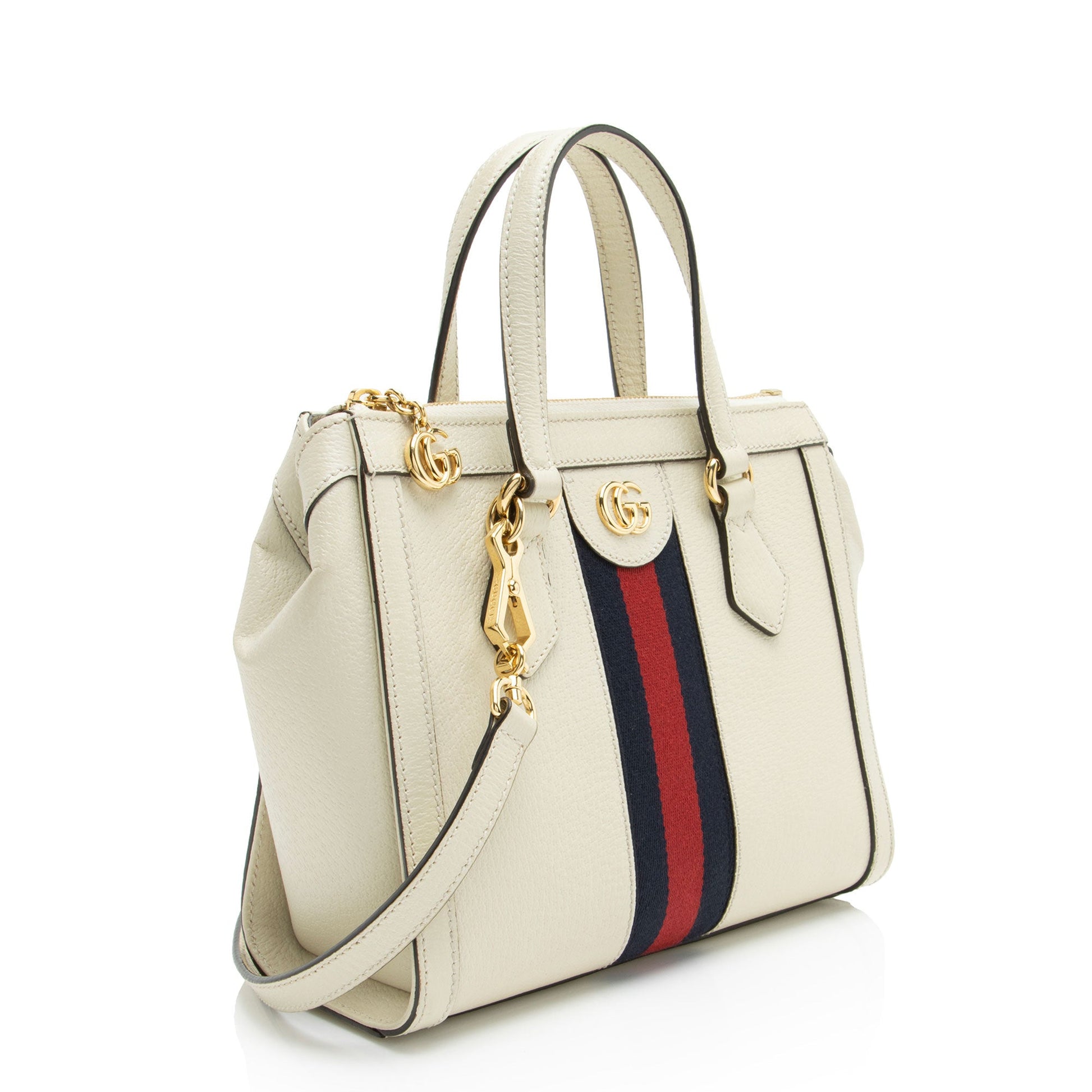 Gucci Ophidia Leather Nylon White Small Tote Bag