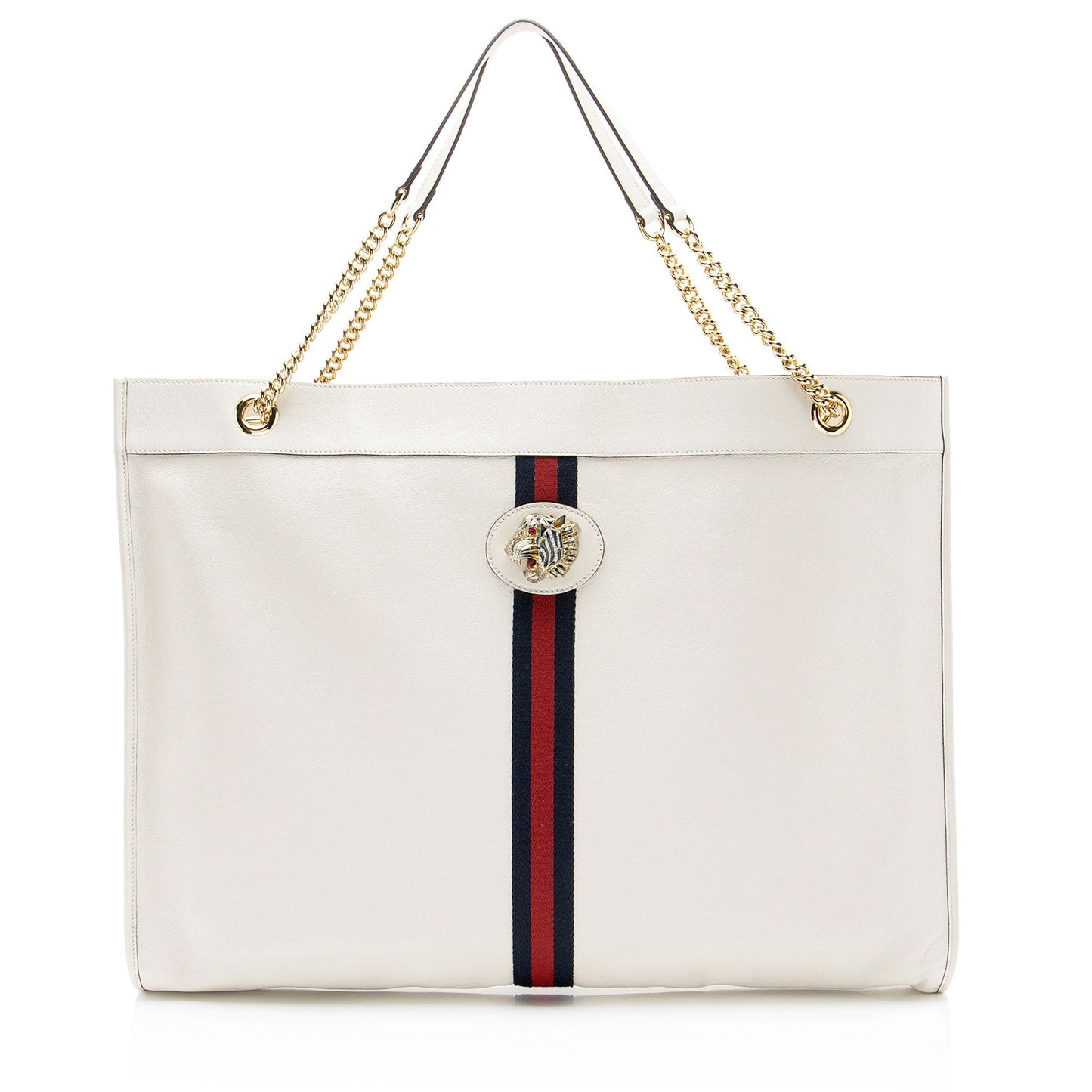 Gucci Rajah Maxi SHF-rKkXgP Leather Nylon White Tote Bag