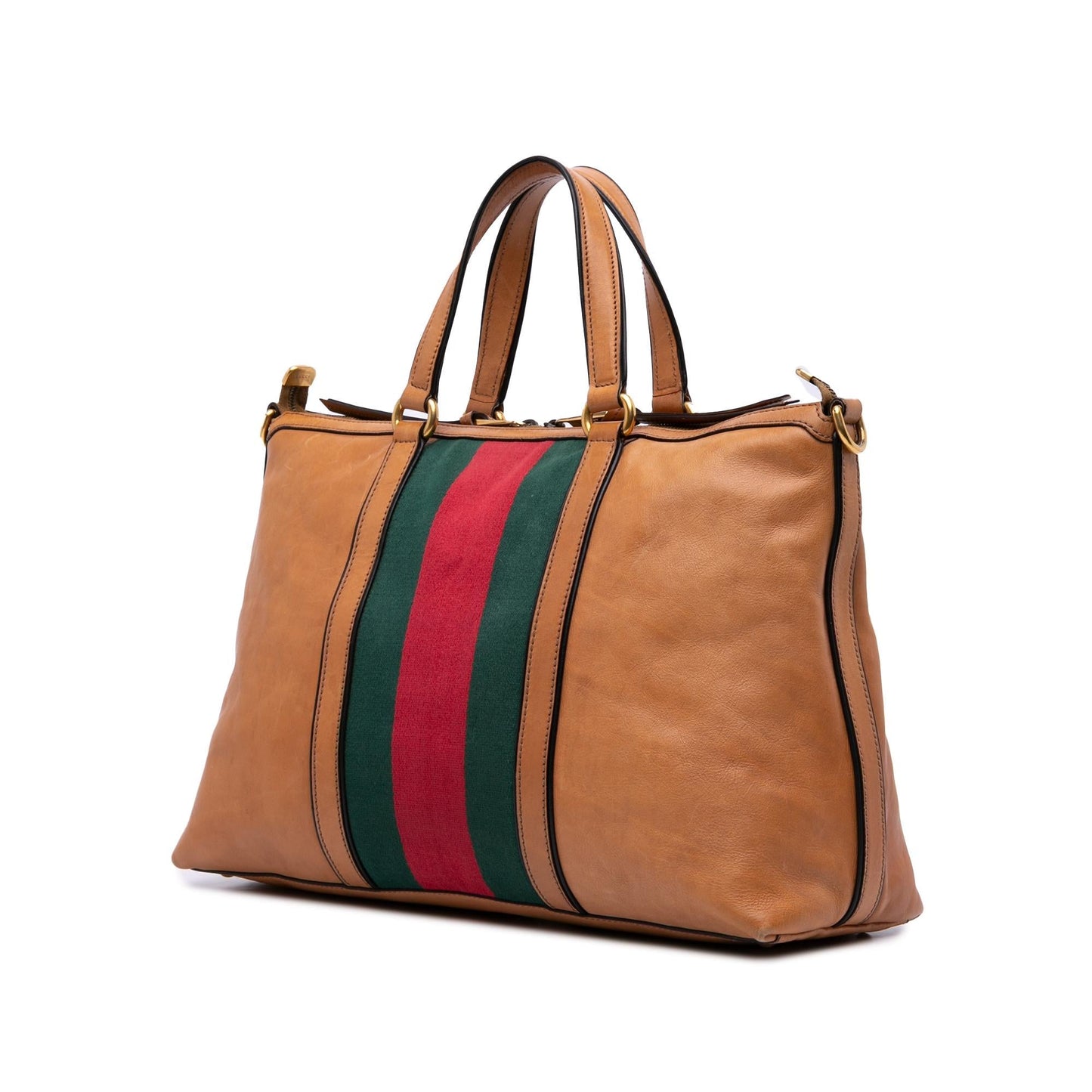 Gucci Rania Convertible Leather Calf Brown Tote Bag