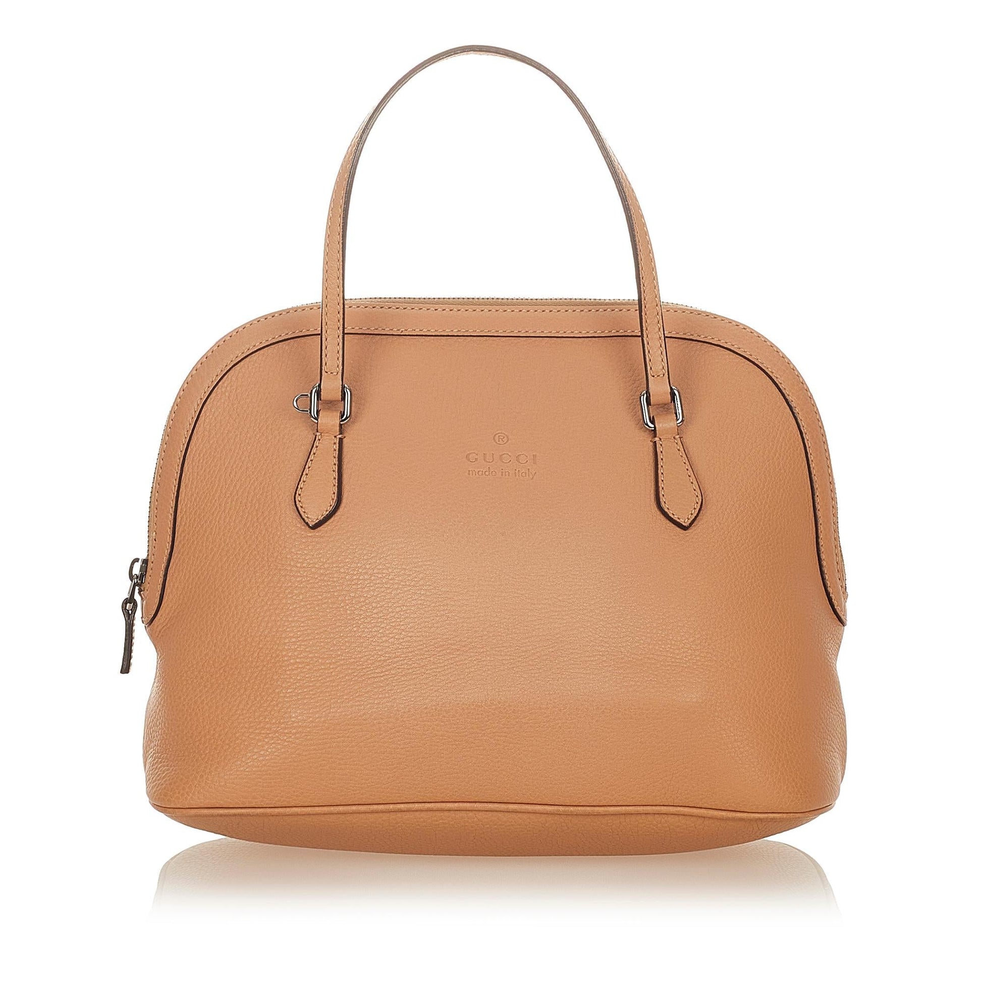 Gucci SHG Leather Calf Brown Satchel Bag Satchel Shg