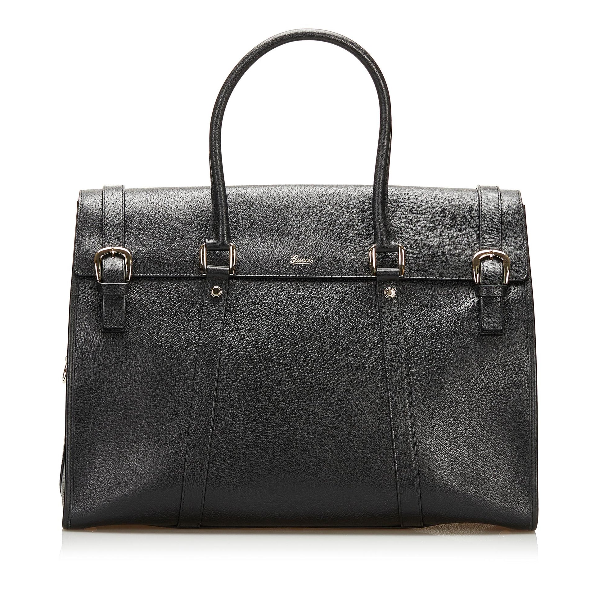 Gucci SHG Leather Calf Black Satchel Bag Satchel Shg