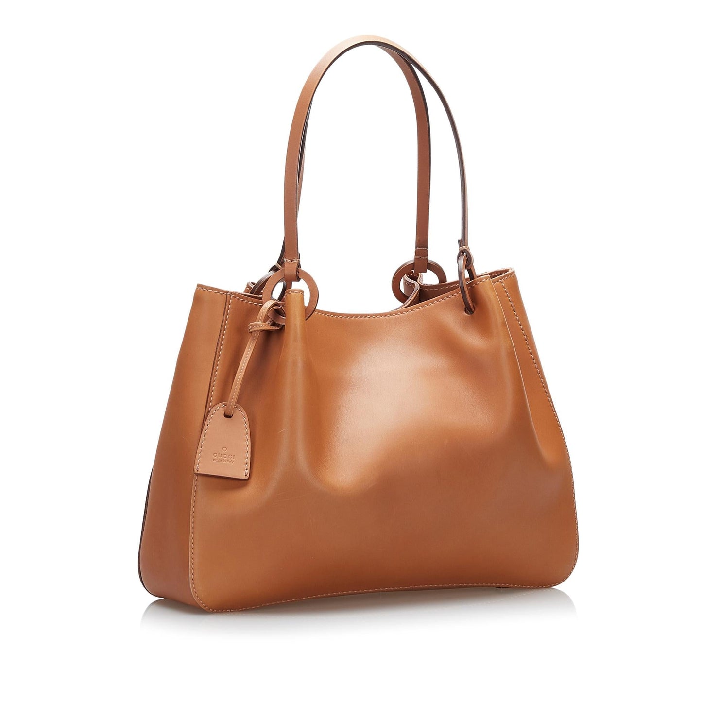 Gucci Shopper SHG Leather Calf Brown Tote Bag