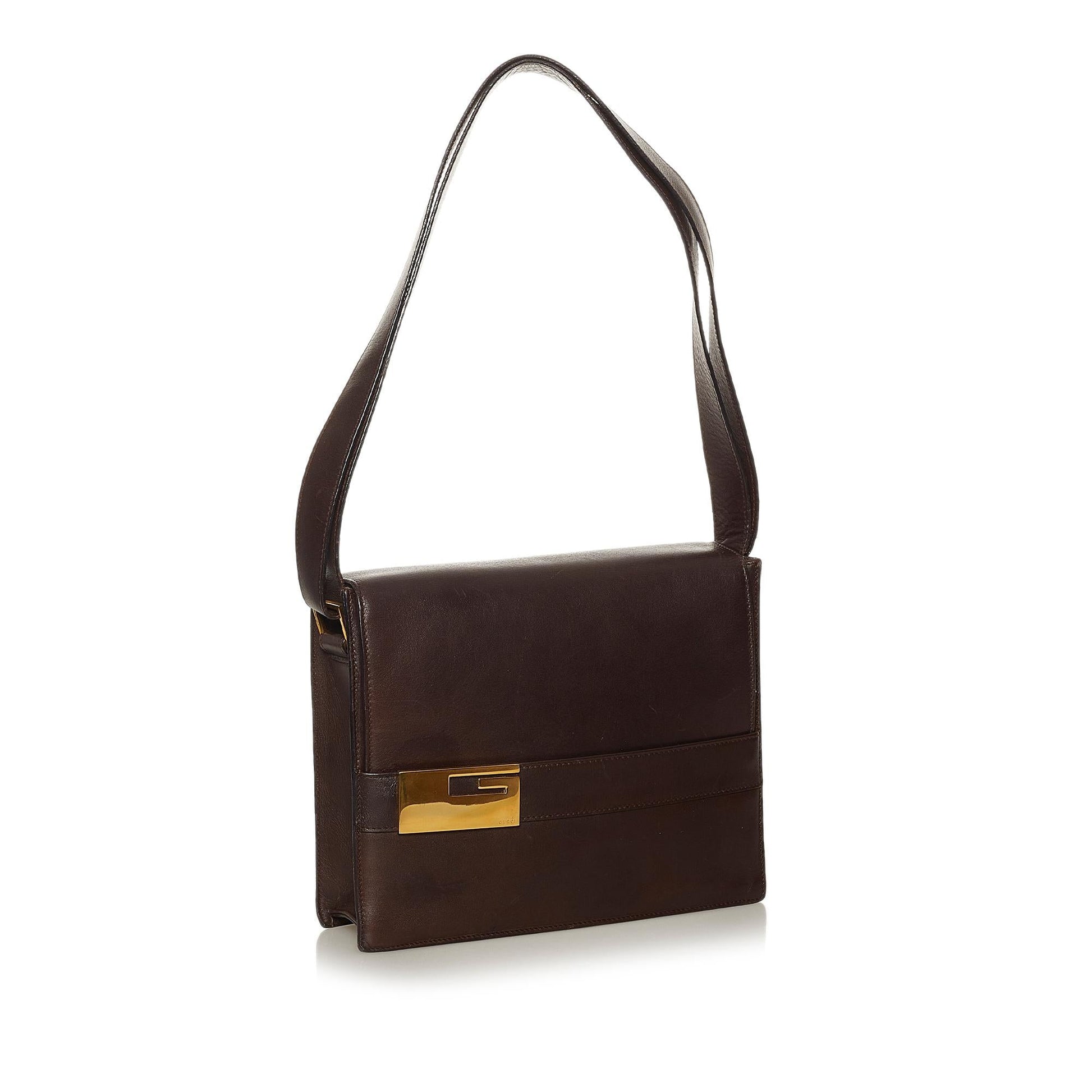 Gucci SHG Leather Calf Brown Shoulder Bag