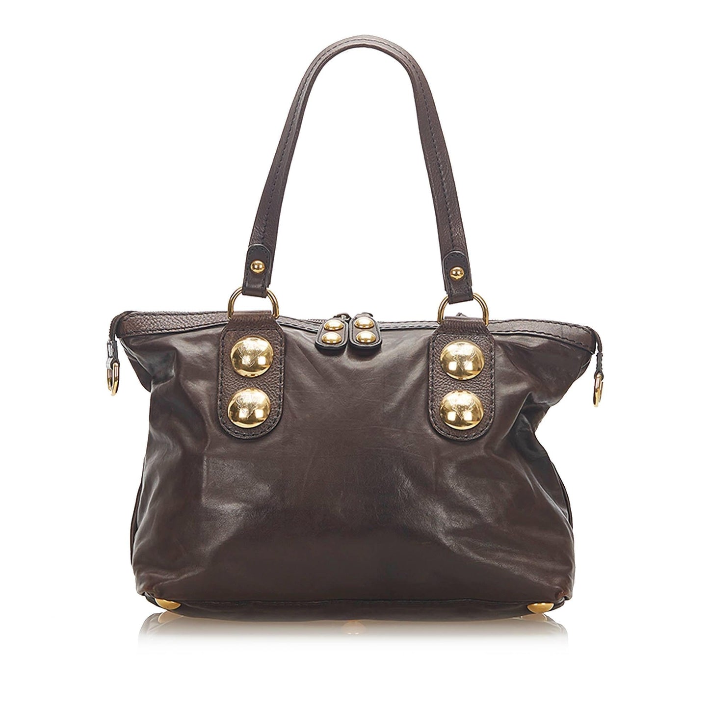 Gucci SHG Leather Calf Brown Gold Shoulder Bag