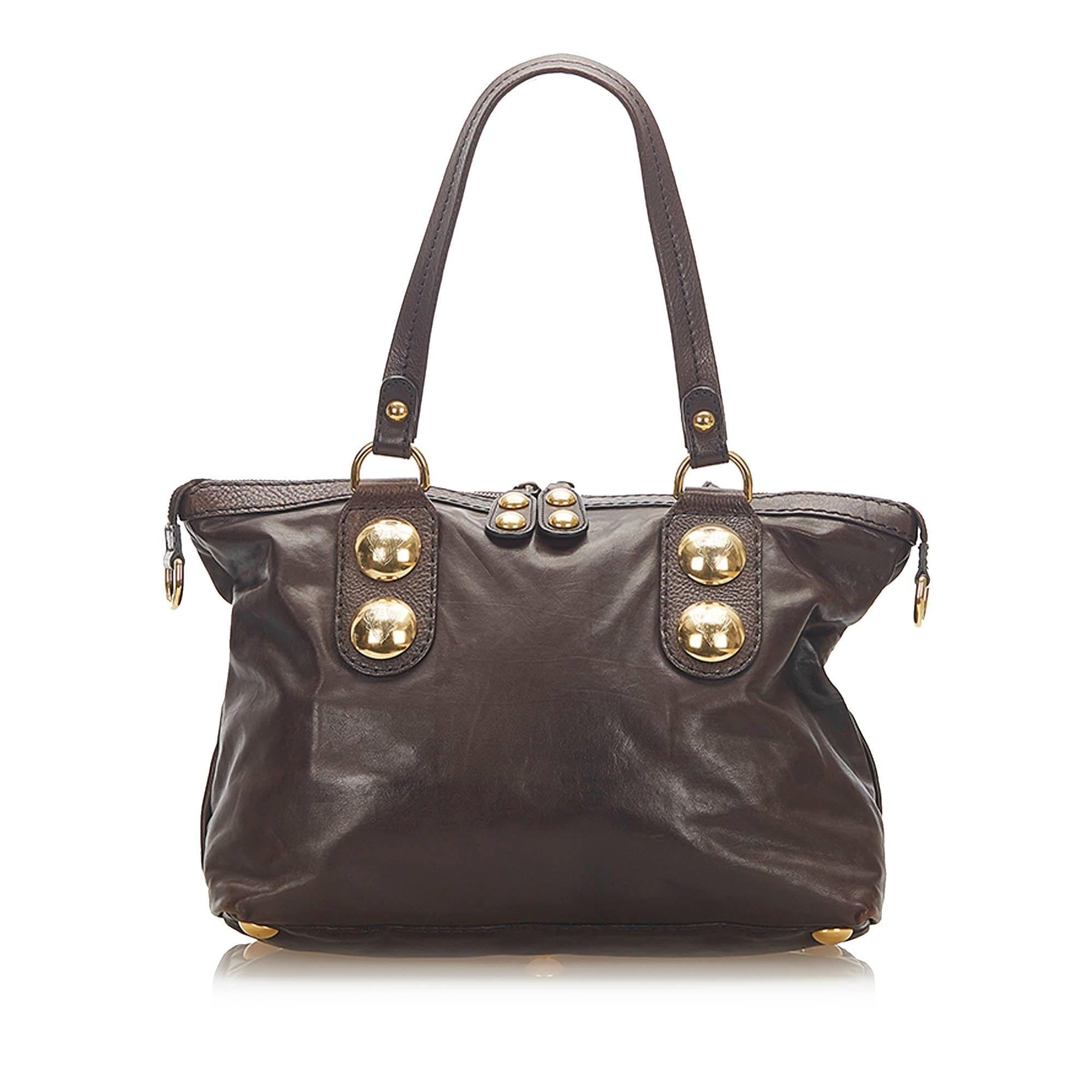 Gucci SHG Leather Calf Brown Gold Shoulder Bag