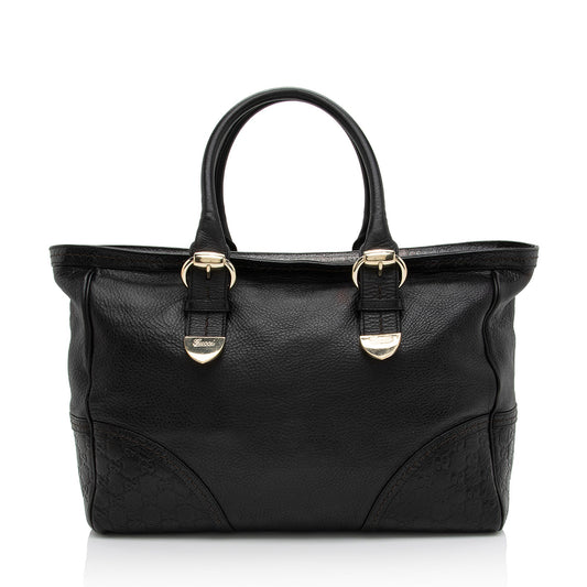 Gucci Signoria SHF-i1L2KK Leather Black Medium Tote Bag