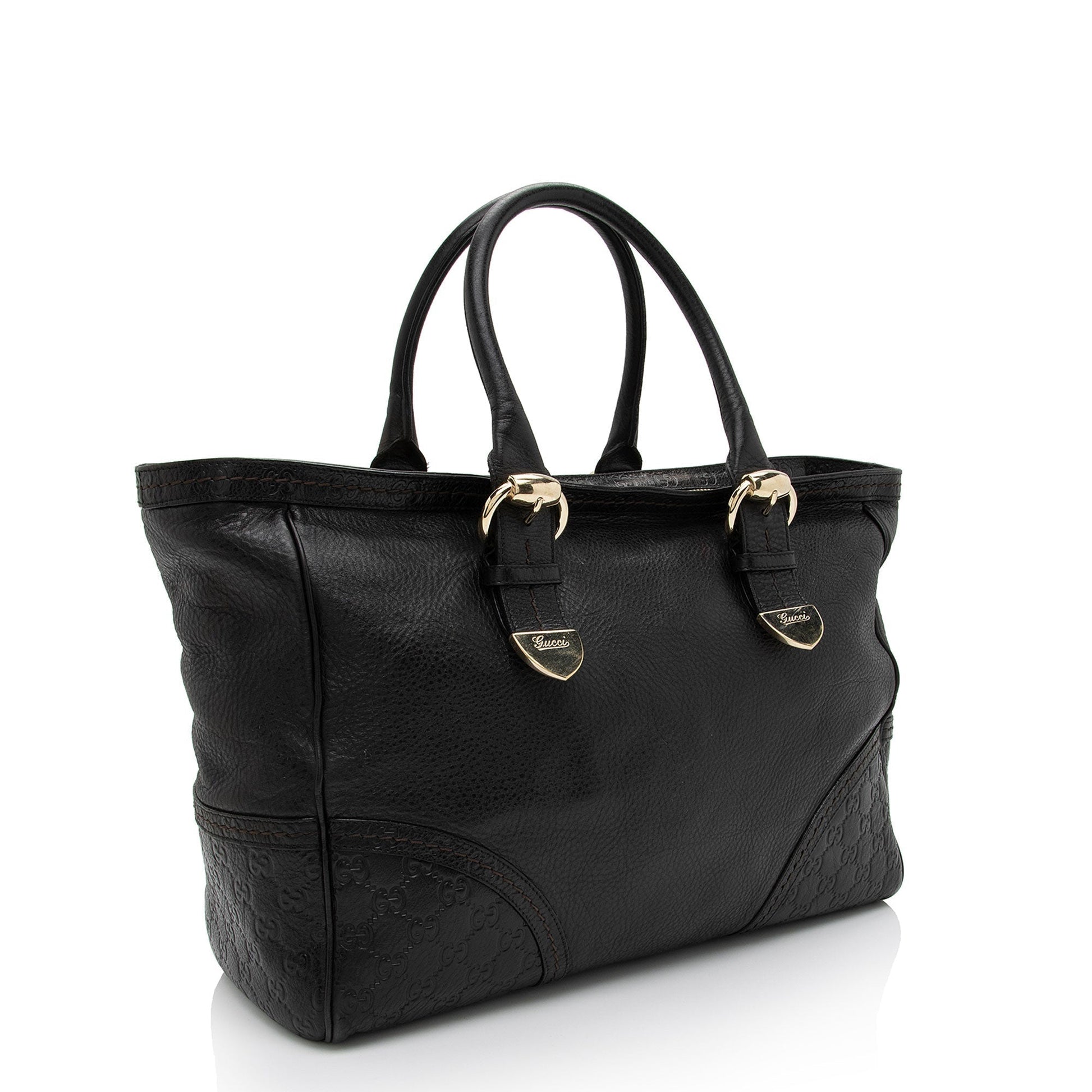 Gucci Signoria SHF-i1L2KK Leather Black Medium Tote Bag
