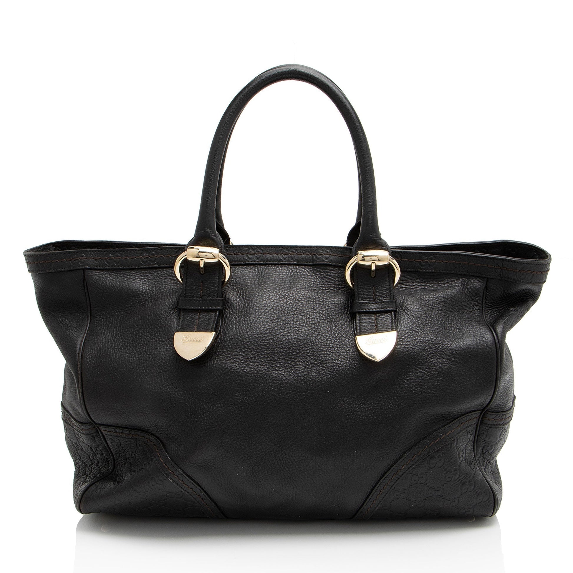 Gucci Signoria Leather Black Medium Tote Bag