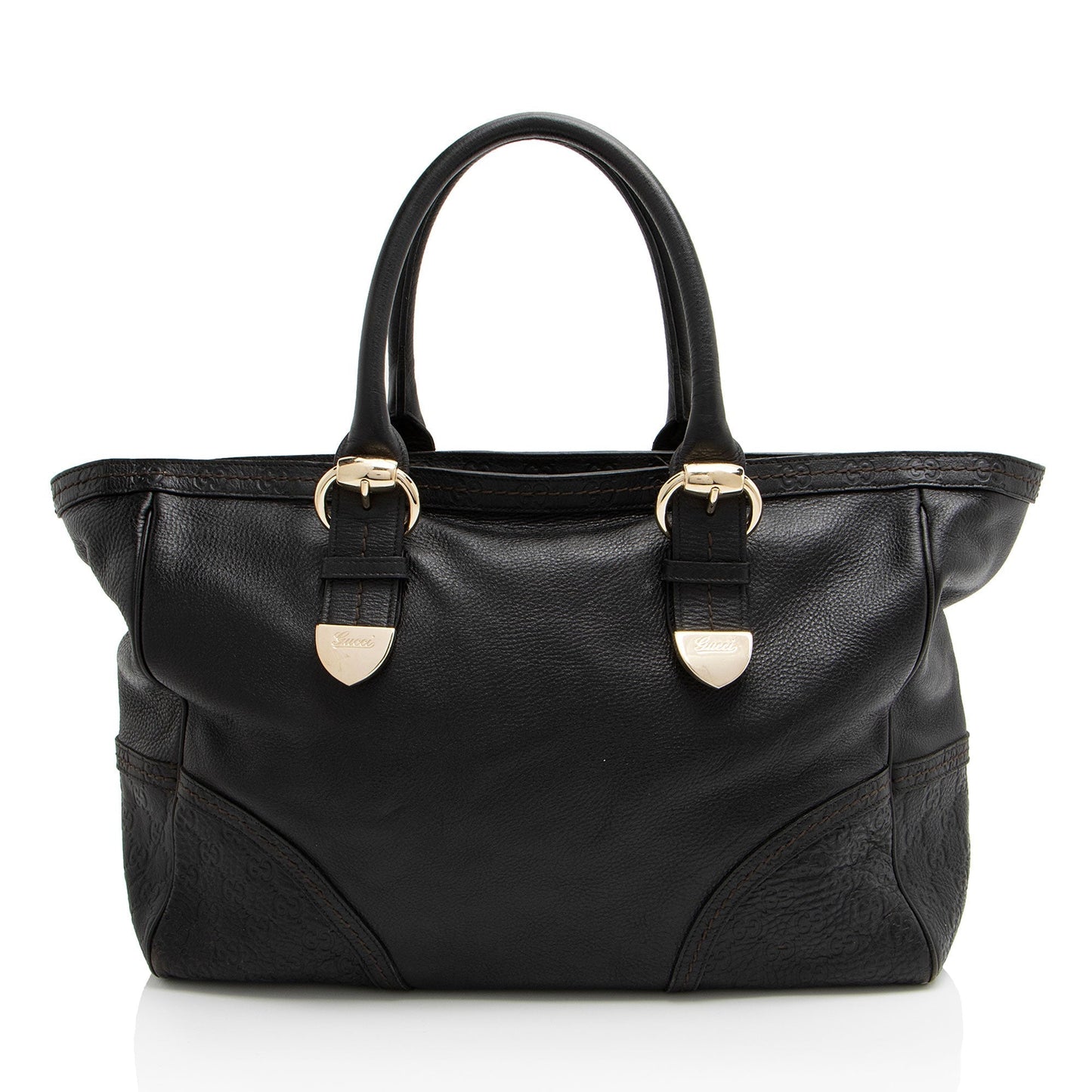 Gucci Signoria Leather Black Medium Tote Bag