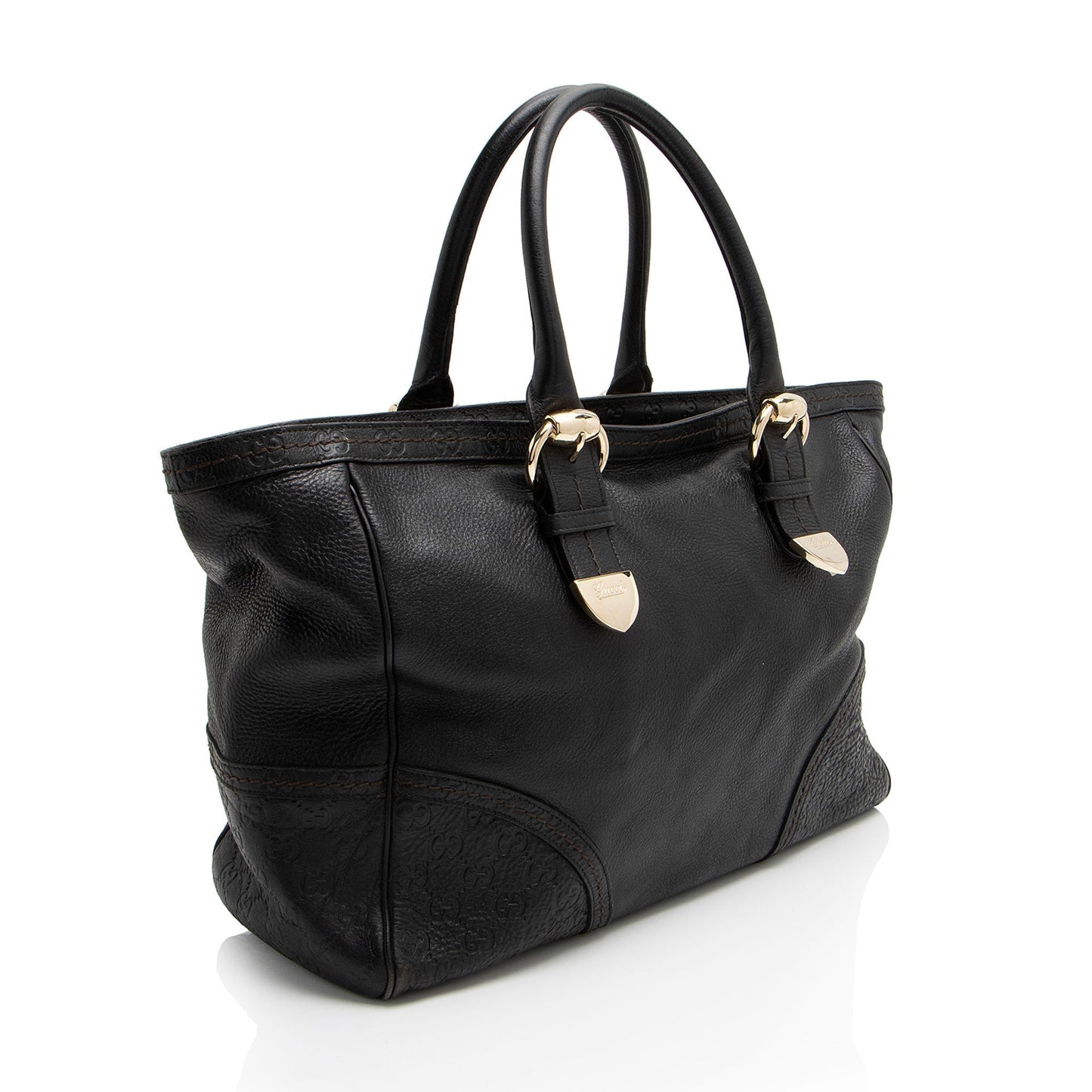Gucci Signoria Leather Black Medium Tote Bag