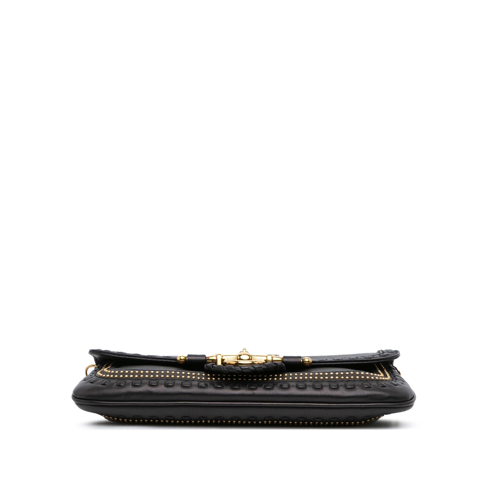 Gucci Snaffle Bit SHG-wpK4Mh Leather Calf Black Chain Shoulder Bag