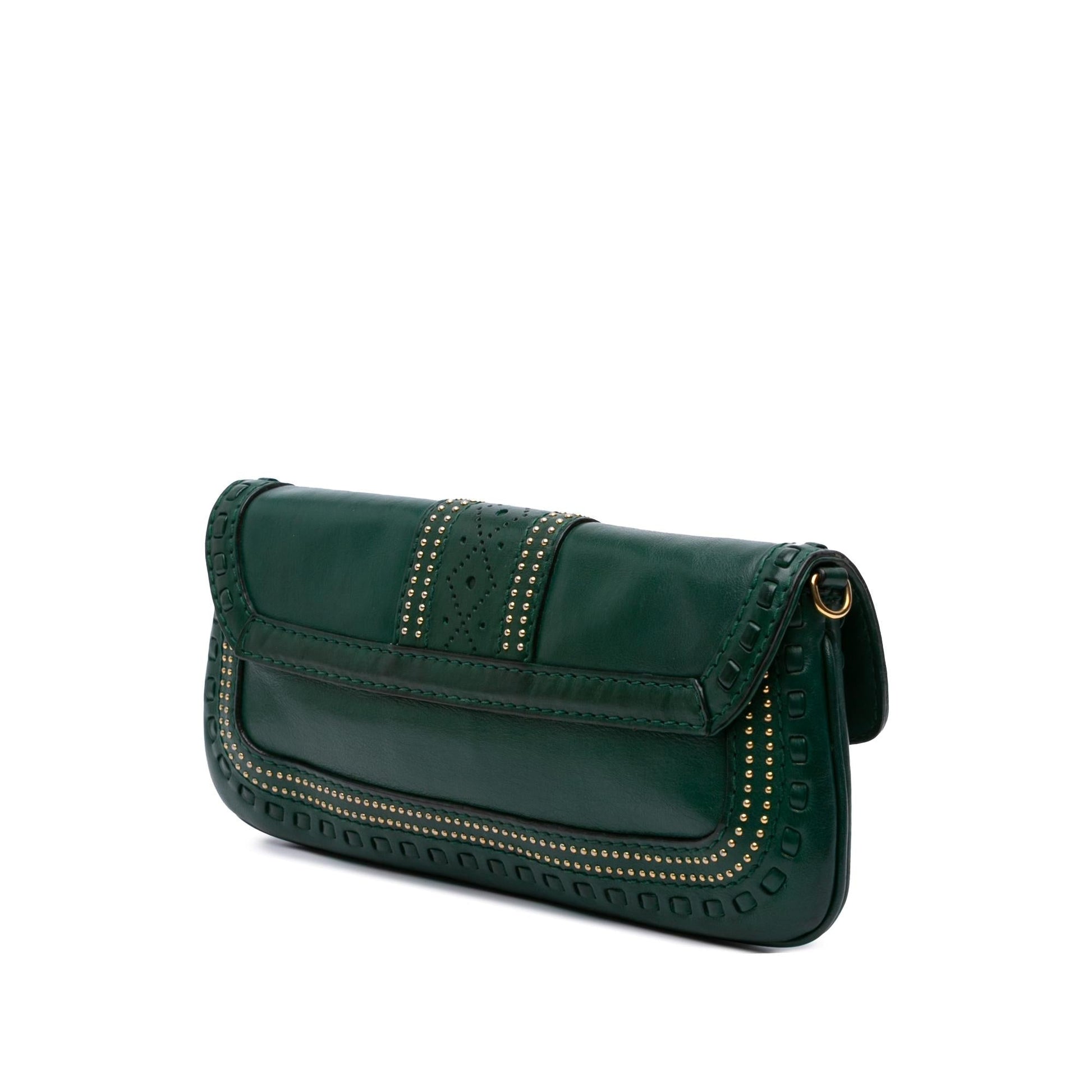 Gucci Snaffle Bit Leather Calf Green Chain Shoulder Bag