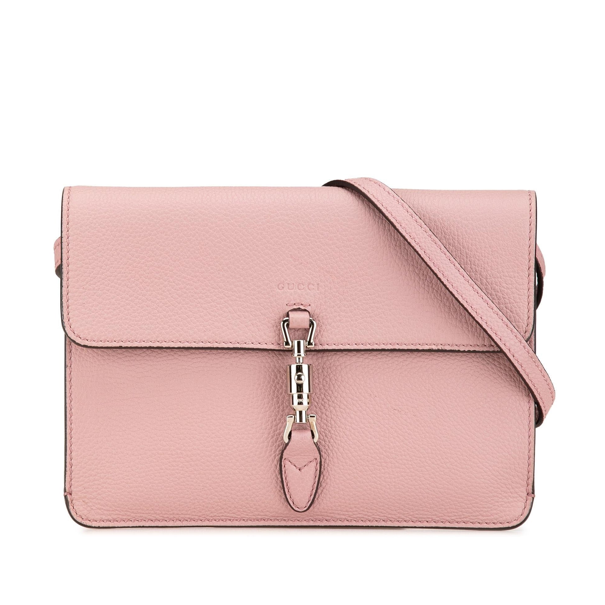Gucci Soft Jackie Convertible Leather Calf Pink Crossbody Bag